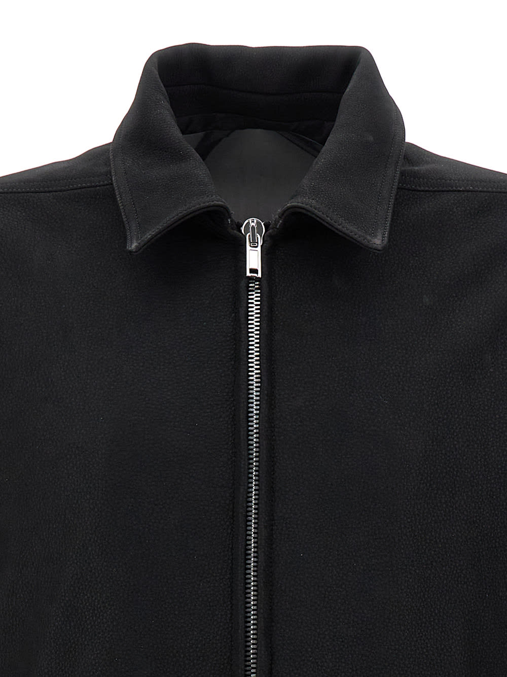 Shop Rick Owens Black Brad Jacket With Cassic Reverses In Leather Man