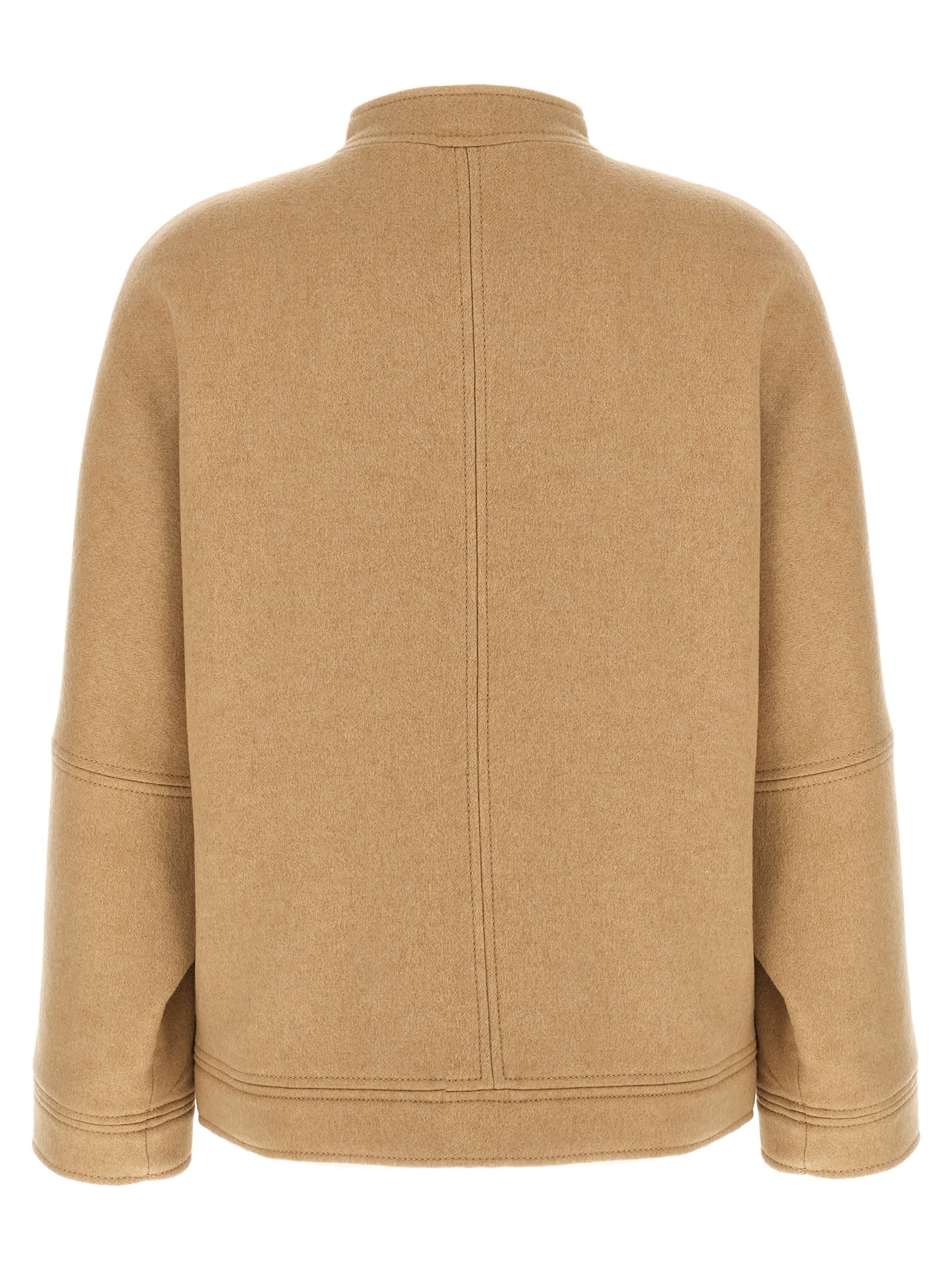 Max Mara Fascia Bomber Jacket In Brown