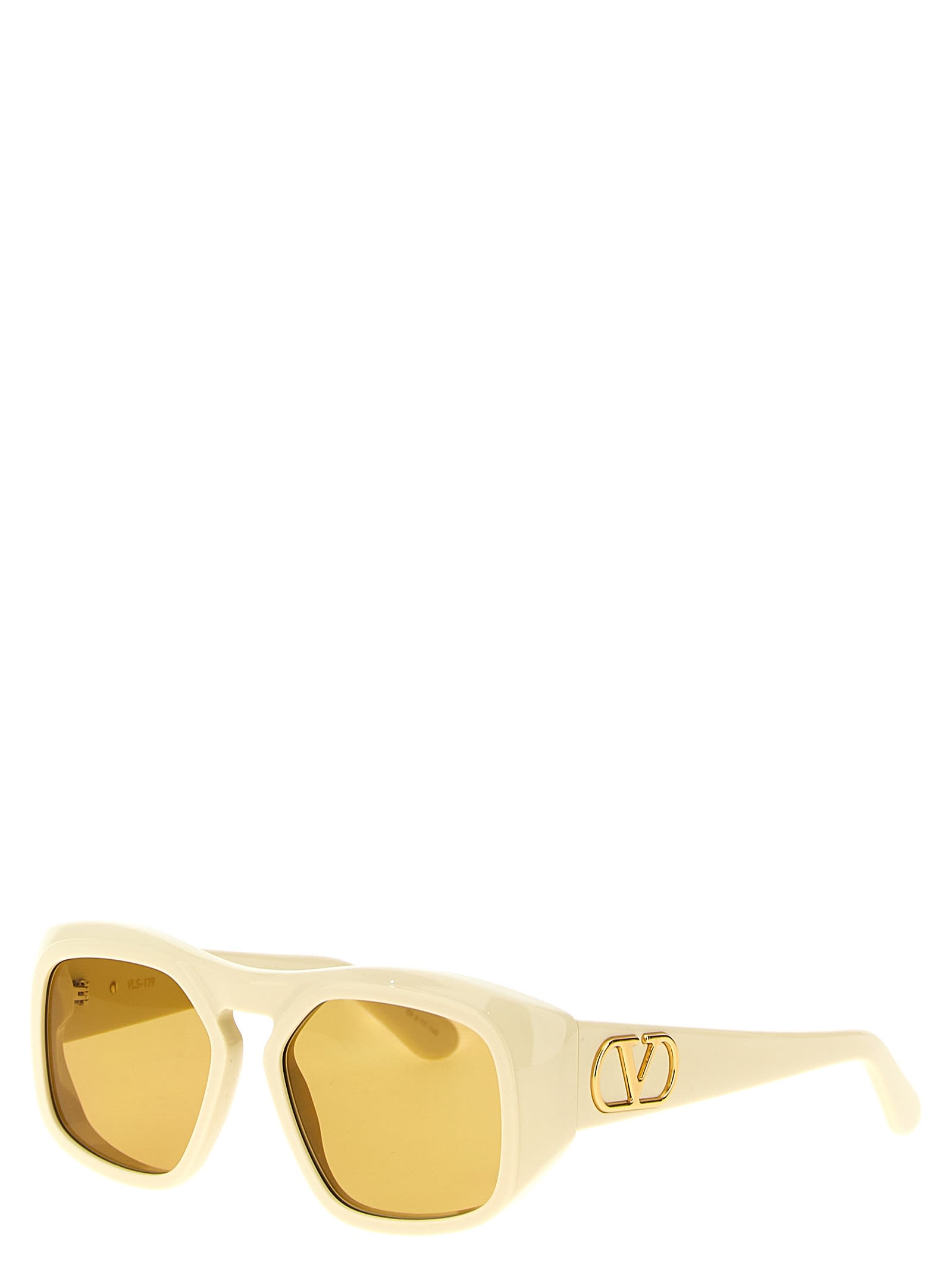 Valentino Acetate Square Frame Sunglasses In Yellow