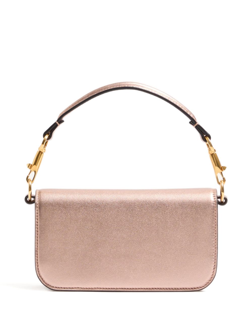 Valentino Garavani Garavani Locò Small Shoulder Bag In Laminated Calfskin With Jewel Logo In Pink