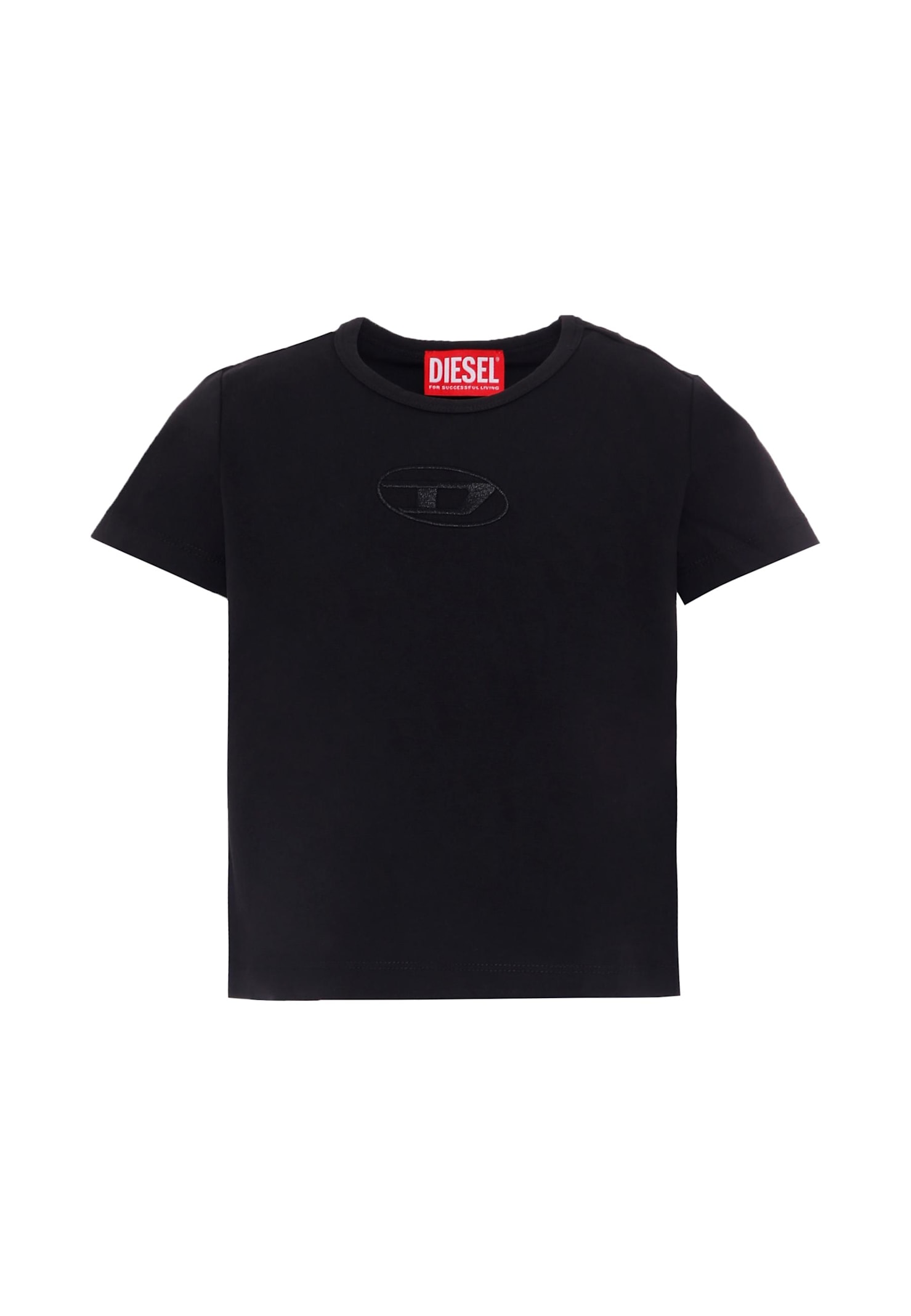 Diesel Black T-shirt For Girl With Logo In Black