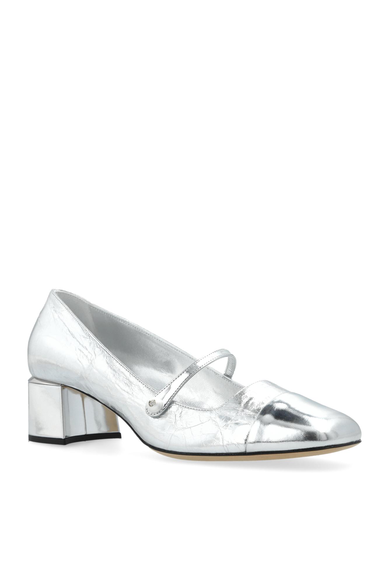 Jimmy Choo 45 Elisa Square Toe Pumps In Silver