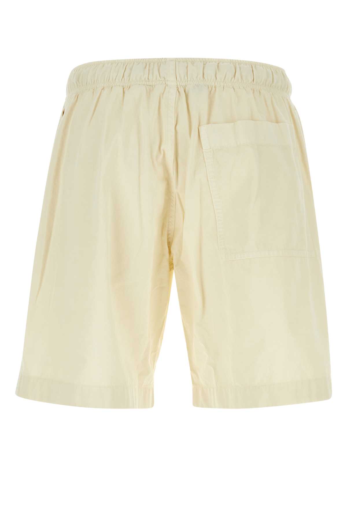 Palm Angels Ivory Cotton Bermuda Shorts In Offwhite