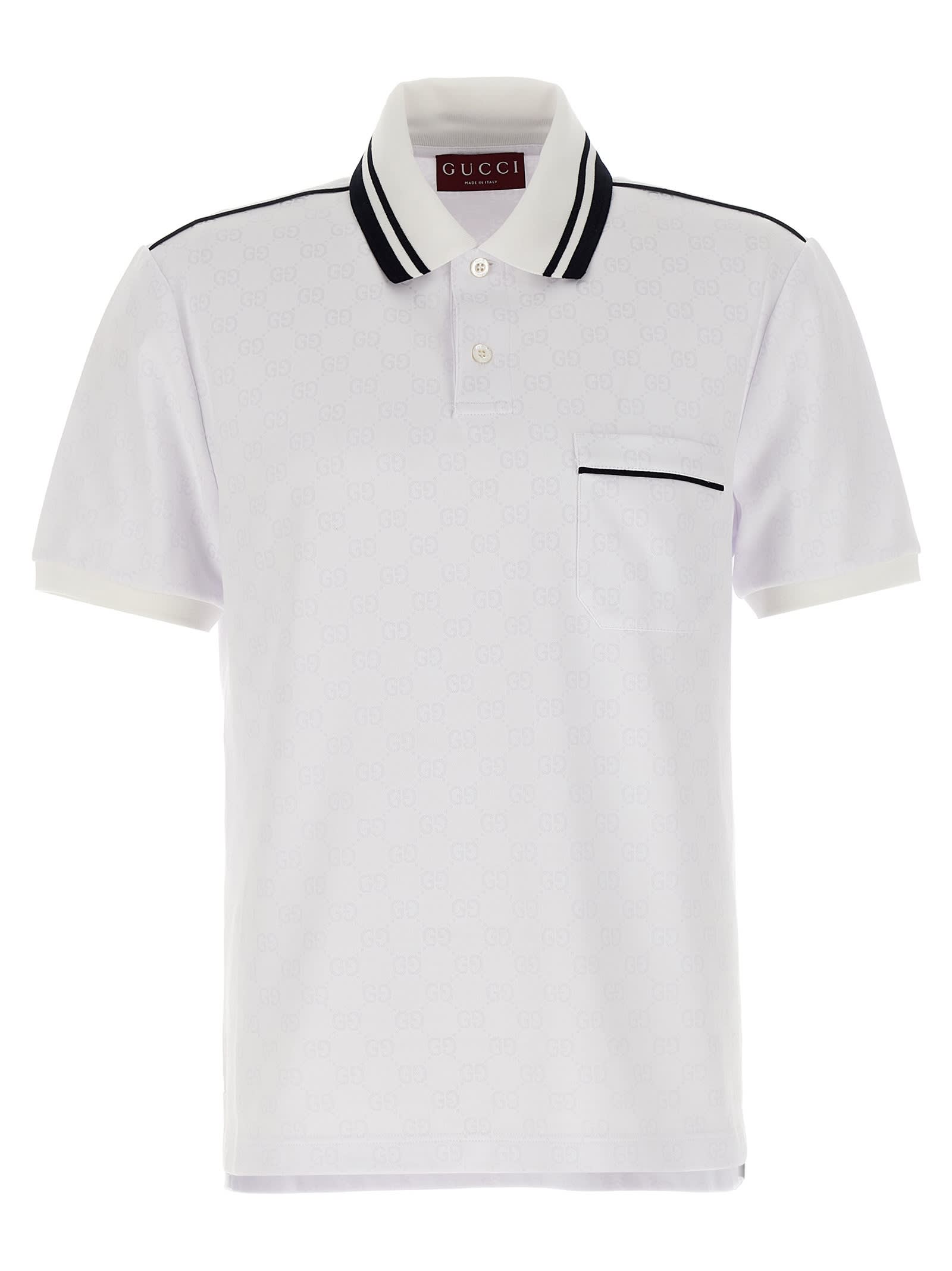Gucci Men Gg Jacquard Polo Shirt