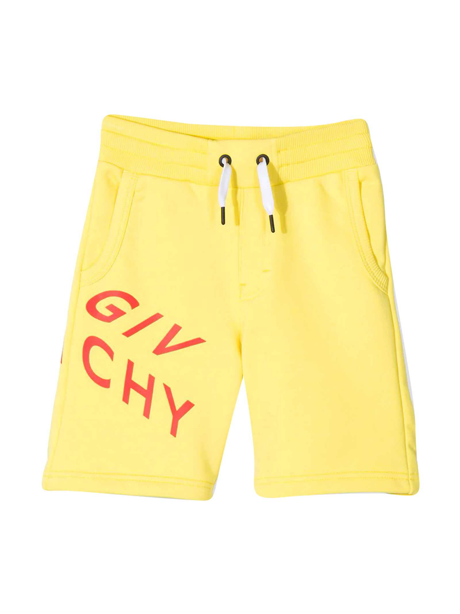 Shop Givenchy Yellow Bermuda Shorts In Paglia