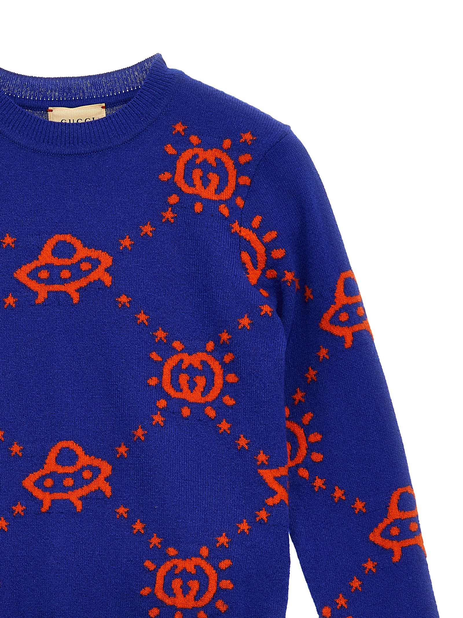 Shop Gucci Ufo Sweater In Navy