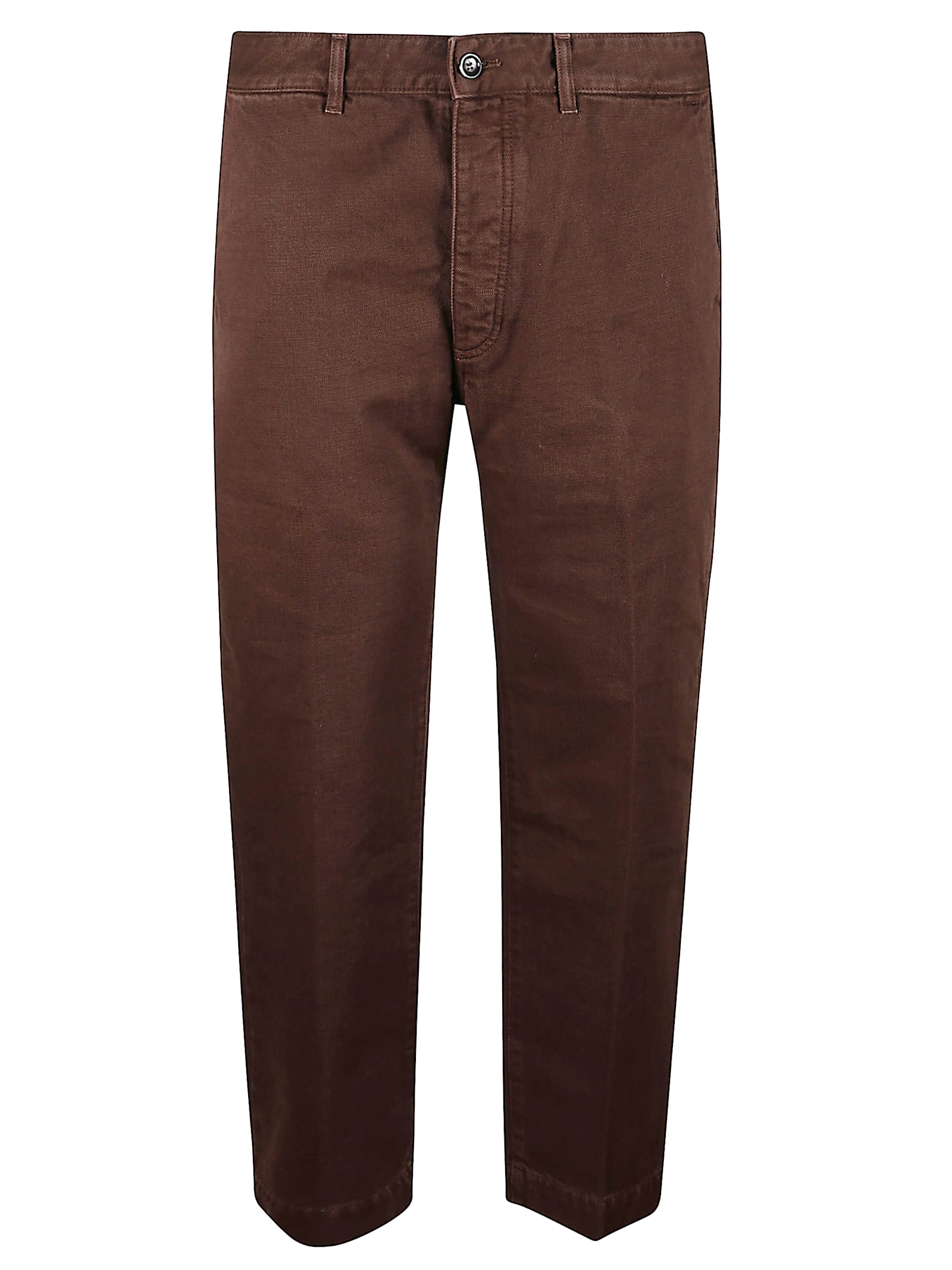 Nine In The Morning Buttoned Chinos In Brown