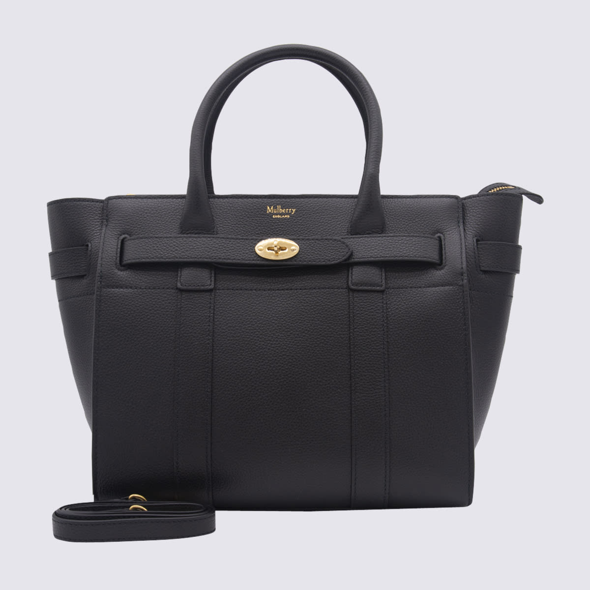 Shop Mulberry Black Leather Tote Bag