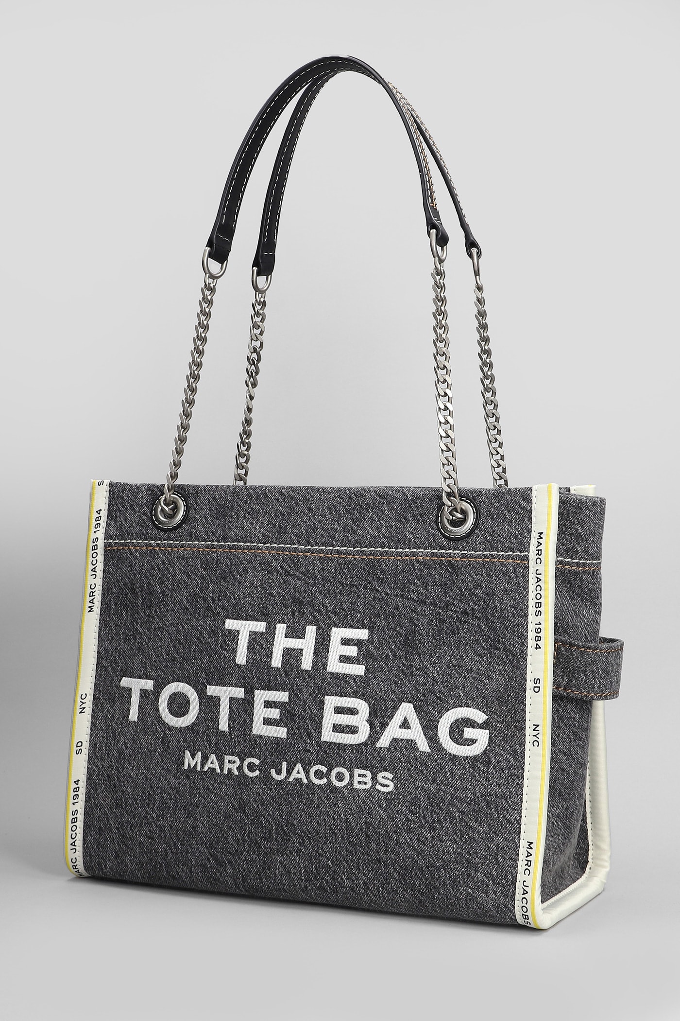 Shop Marc Jacobs The Medium Tote Tote In Black Cotton