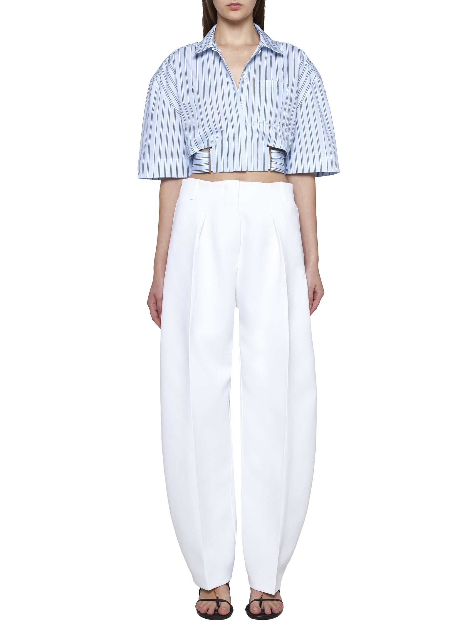 Shop Jacquemus Pants In White