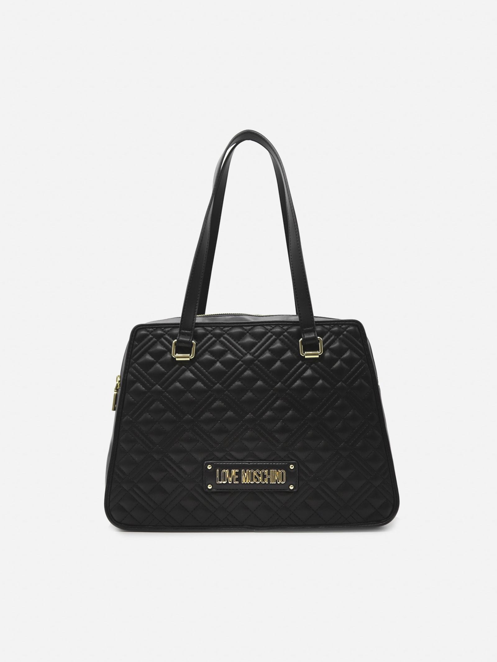 Love Moschino Quilted-effect Shoulder Bag With Logo Detail