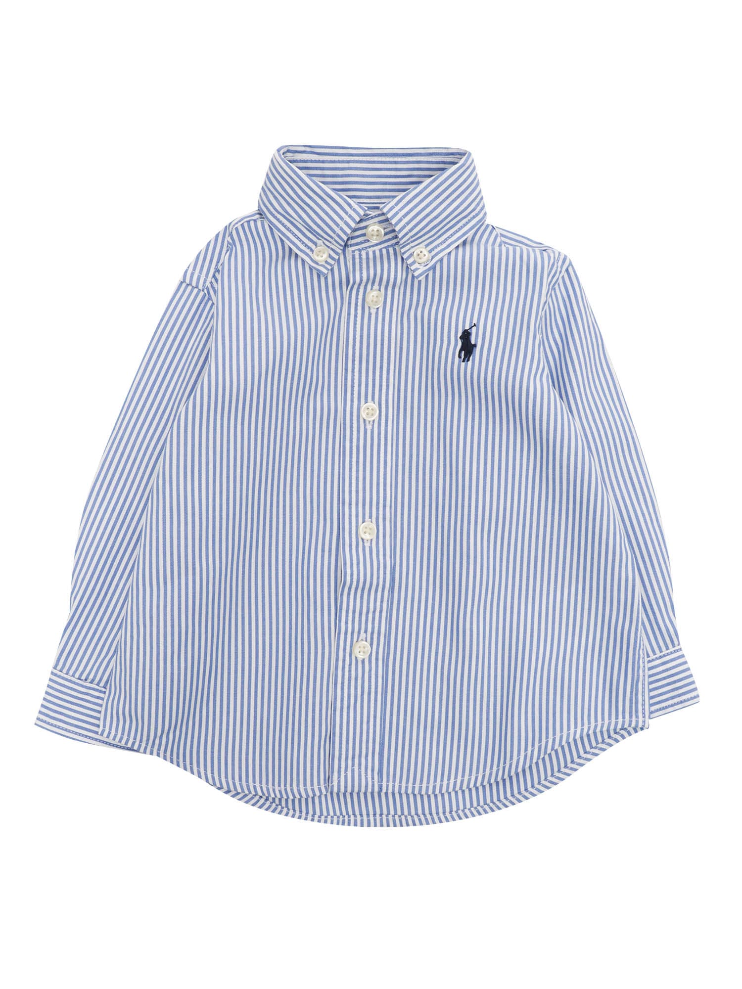 Polo Ralph Lauren Babies' Striped Shirt With Logo In Blue
