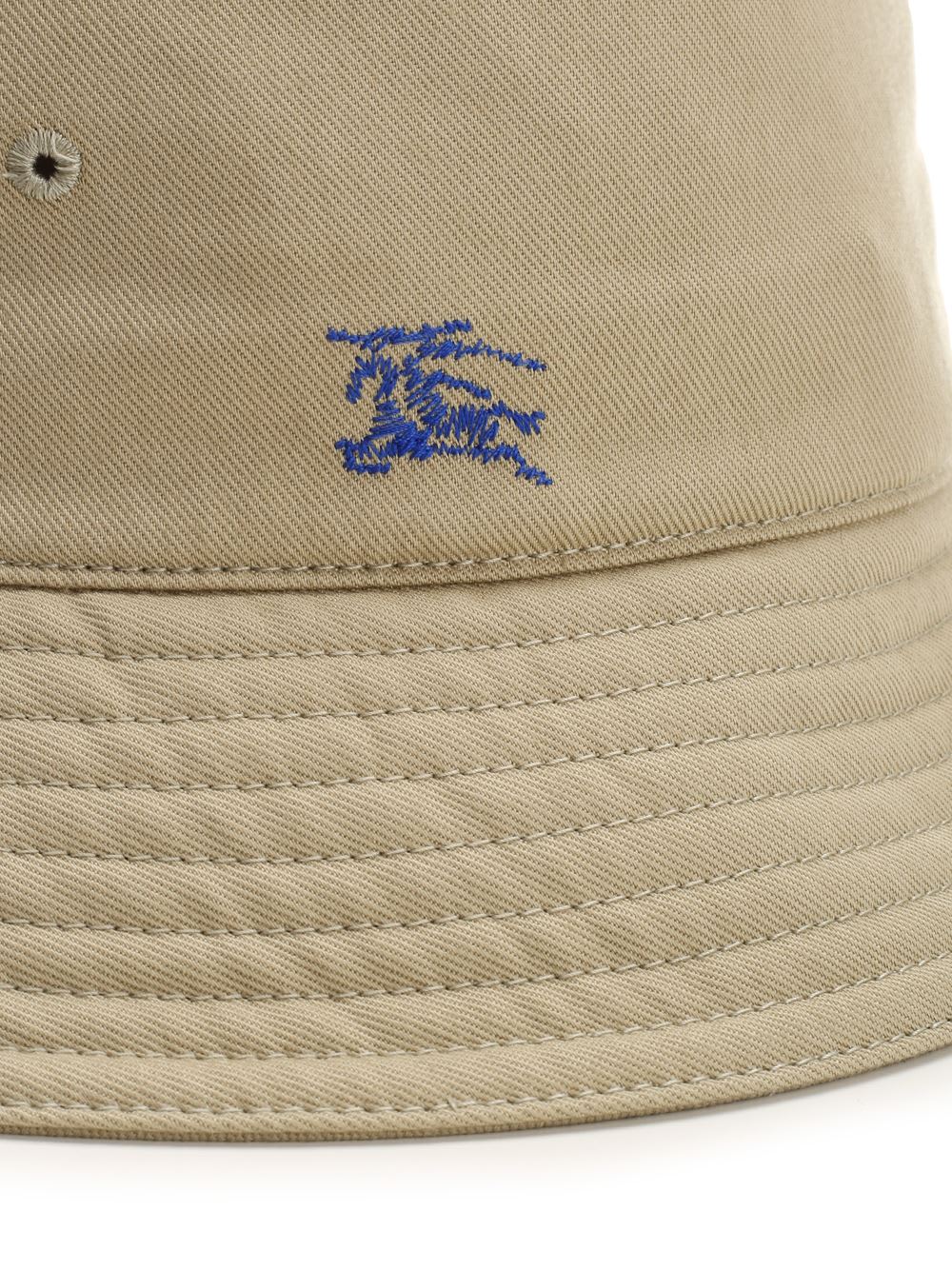 Burberry Honey Cotton Logo Bucket Hat In White