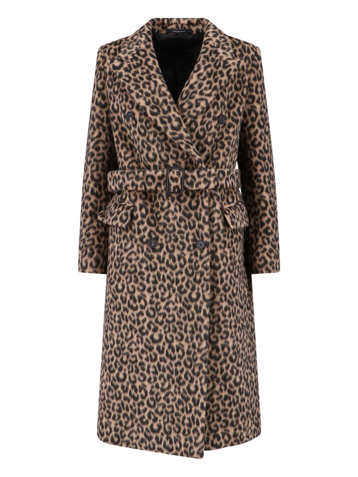 Tagliatore Jole Double-breasted Midi Coat In Brown
