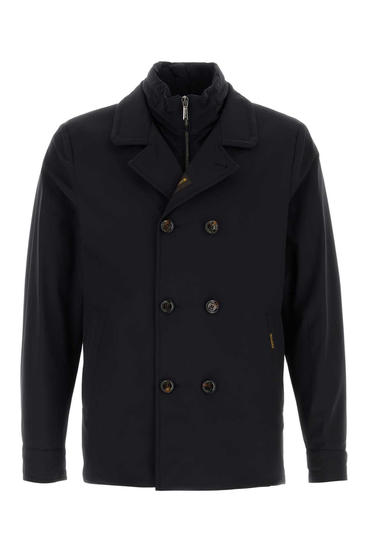 Moorer Dark Blue Nylon Blend Volmer Jacket In Darkblu