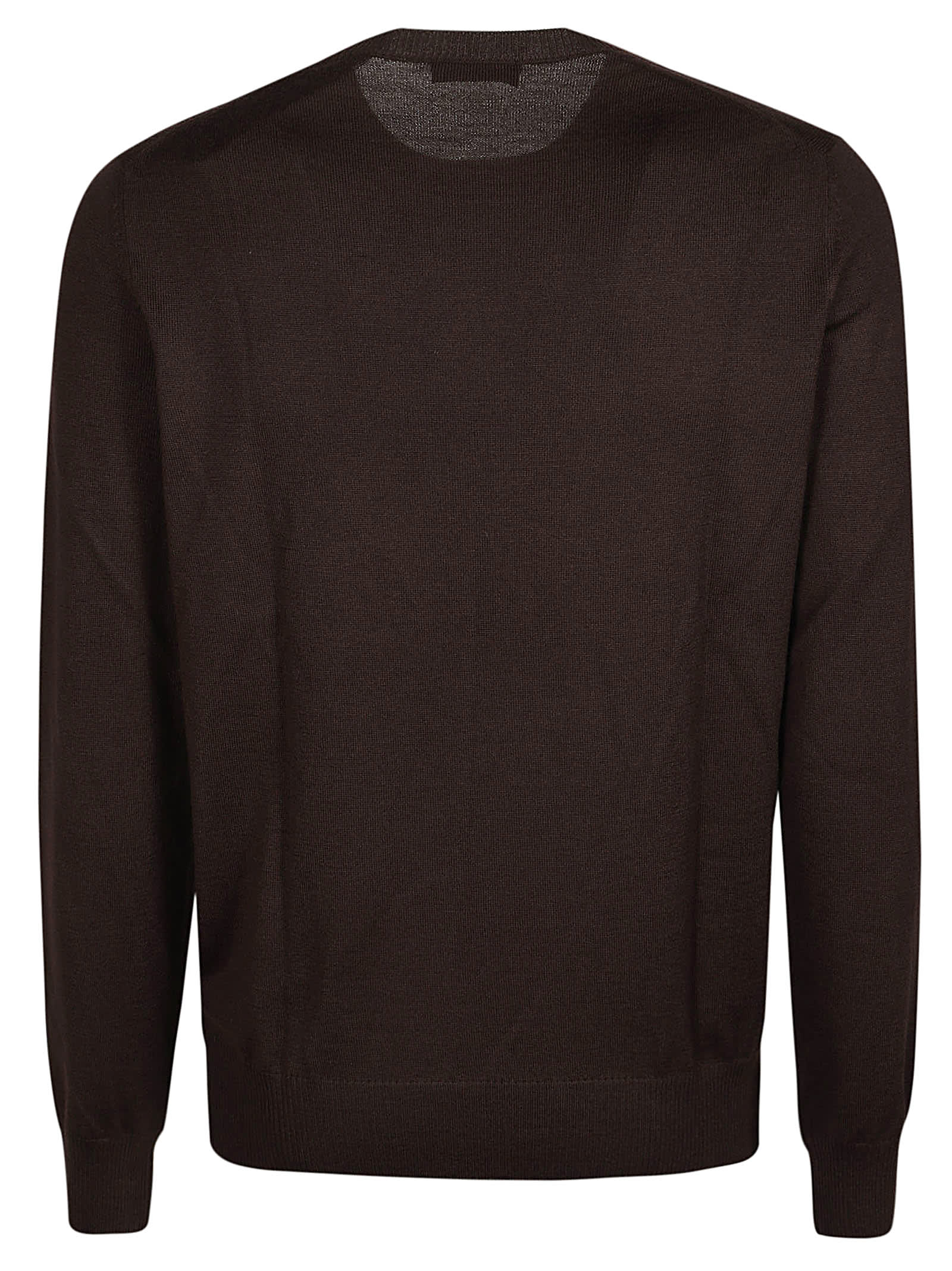 Shop Fay Round Neck Sweater In Cioccolato