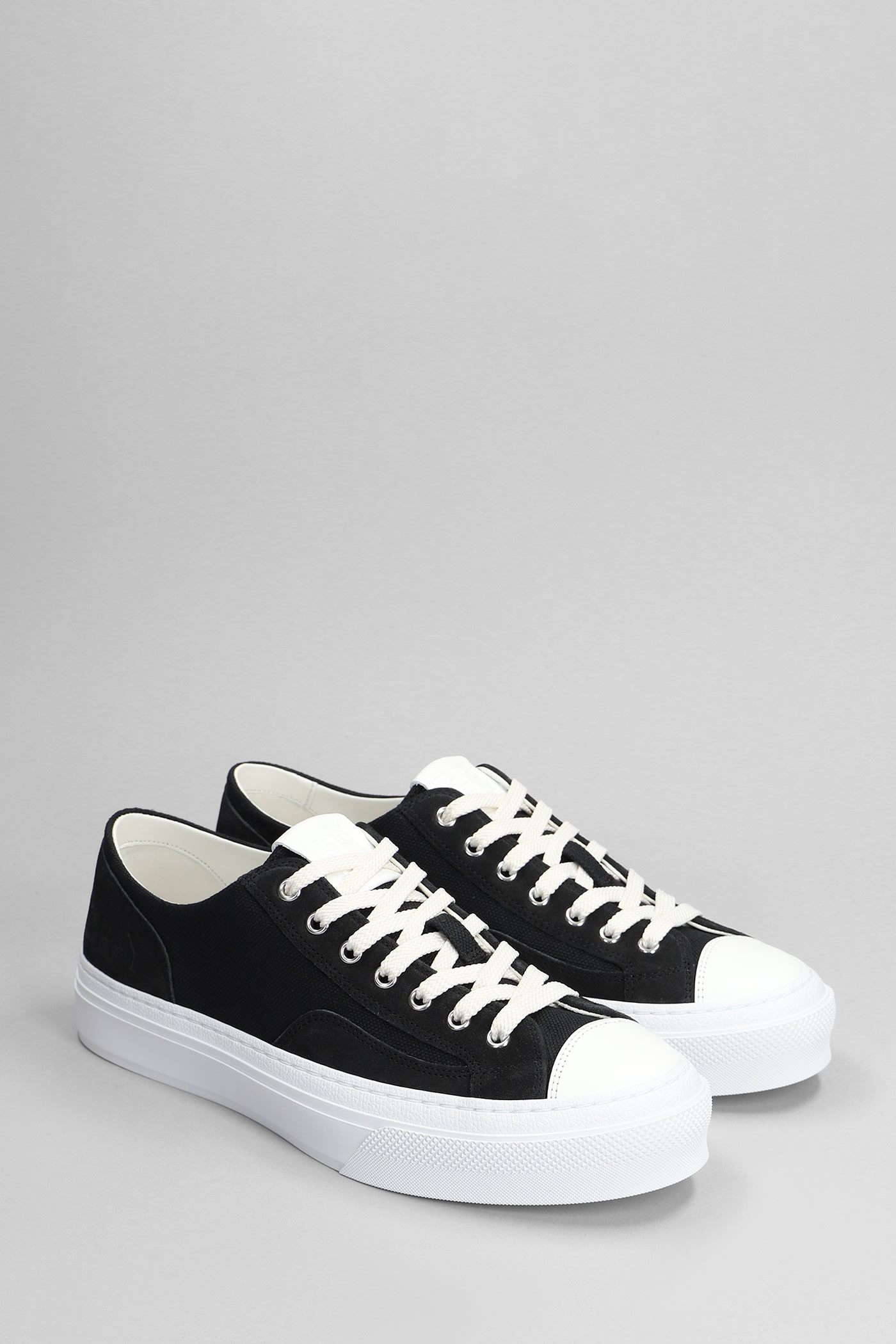 Shop Givenchy City Low Sneakers In Black Suede And Fabric
