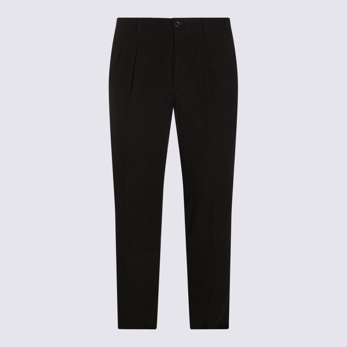 Incotex Brown Cotton Pants In Black