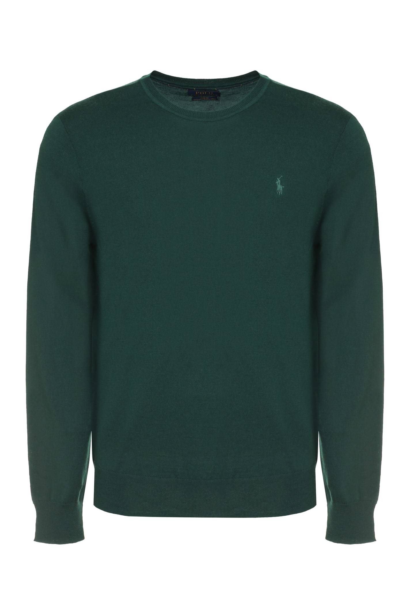 Shop Polo Ralph Lauren Wool Crew-neck Sweater In Green