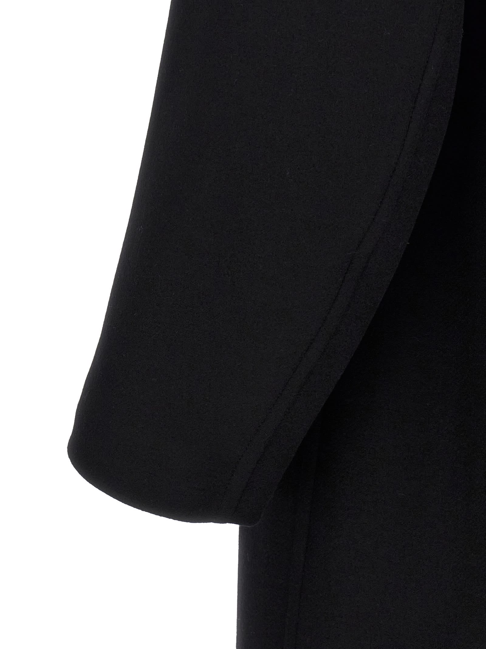 Dries Van Noten Racos 2216 M.w. Wool Double Breasted Coat In Black