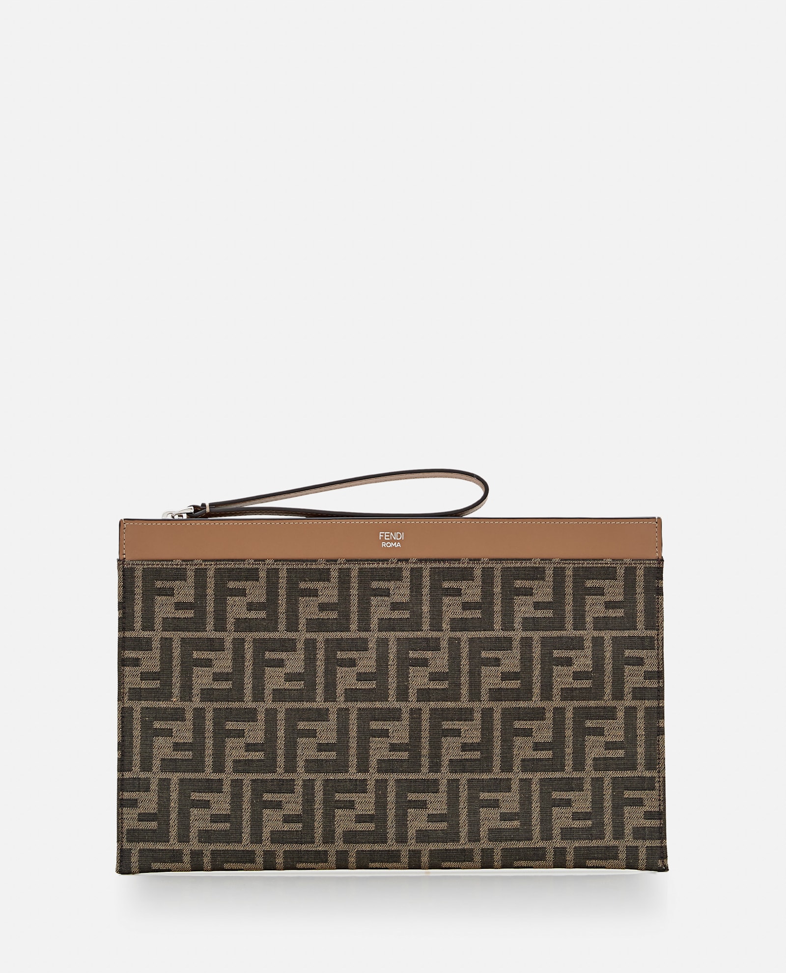 Fendi Flat Pouch In Brown