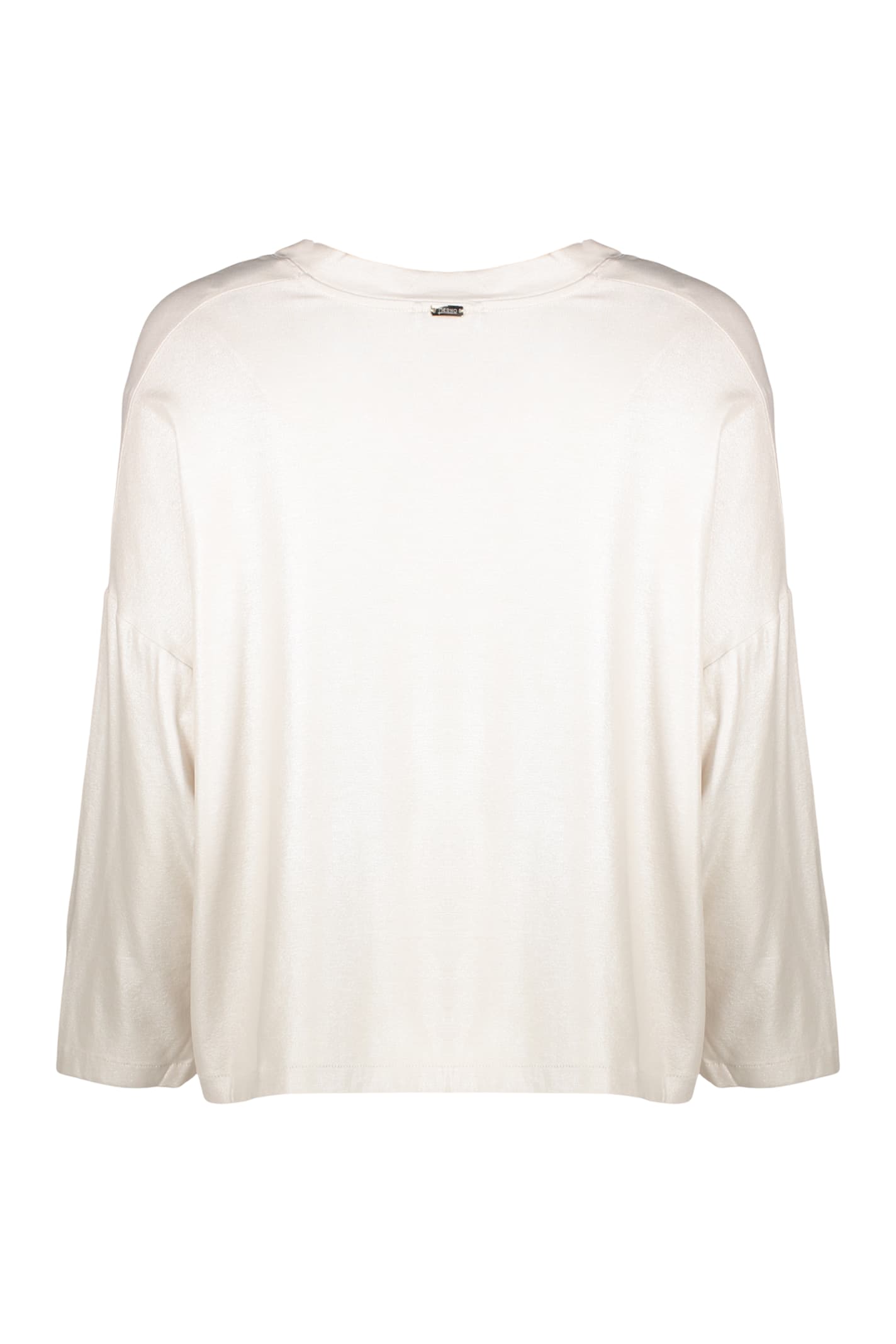 Herno Neutral Cropped Blouse With Long Sleeves In Neutral