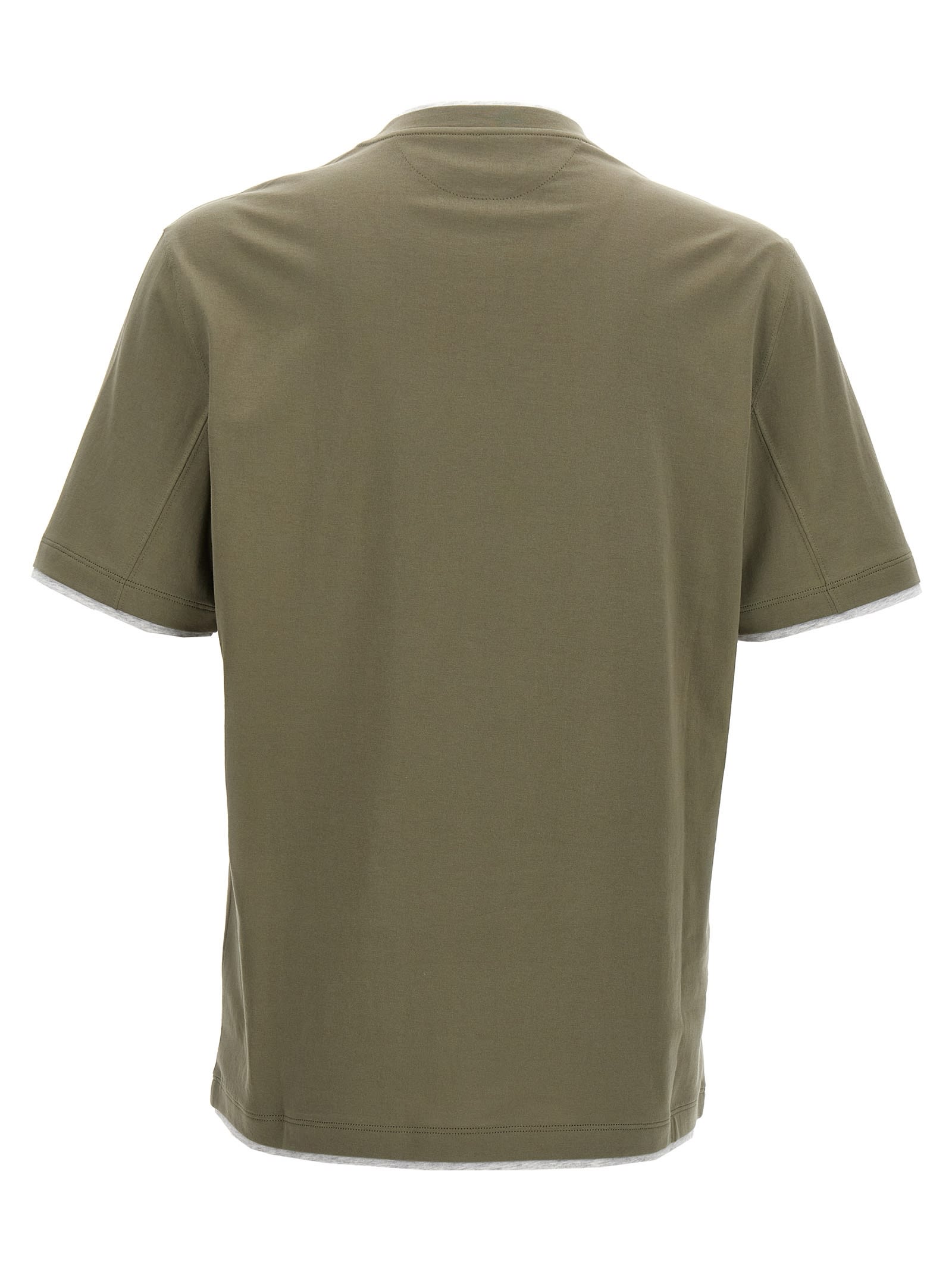 Shop Brunello Cucinelli Layered T-shirt In Green