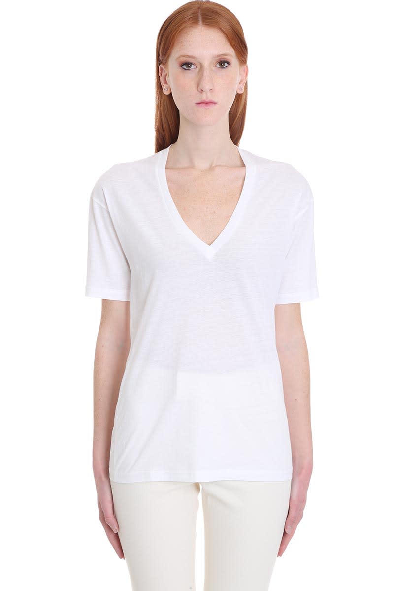 ISABEL MARANT MAREE T-SHIRT IN WHITE COTTON,11213476