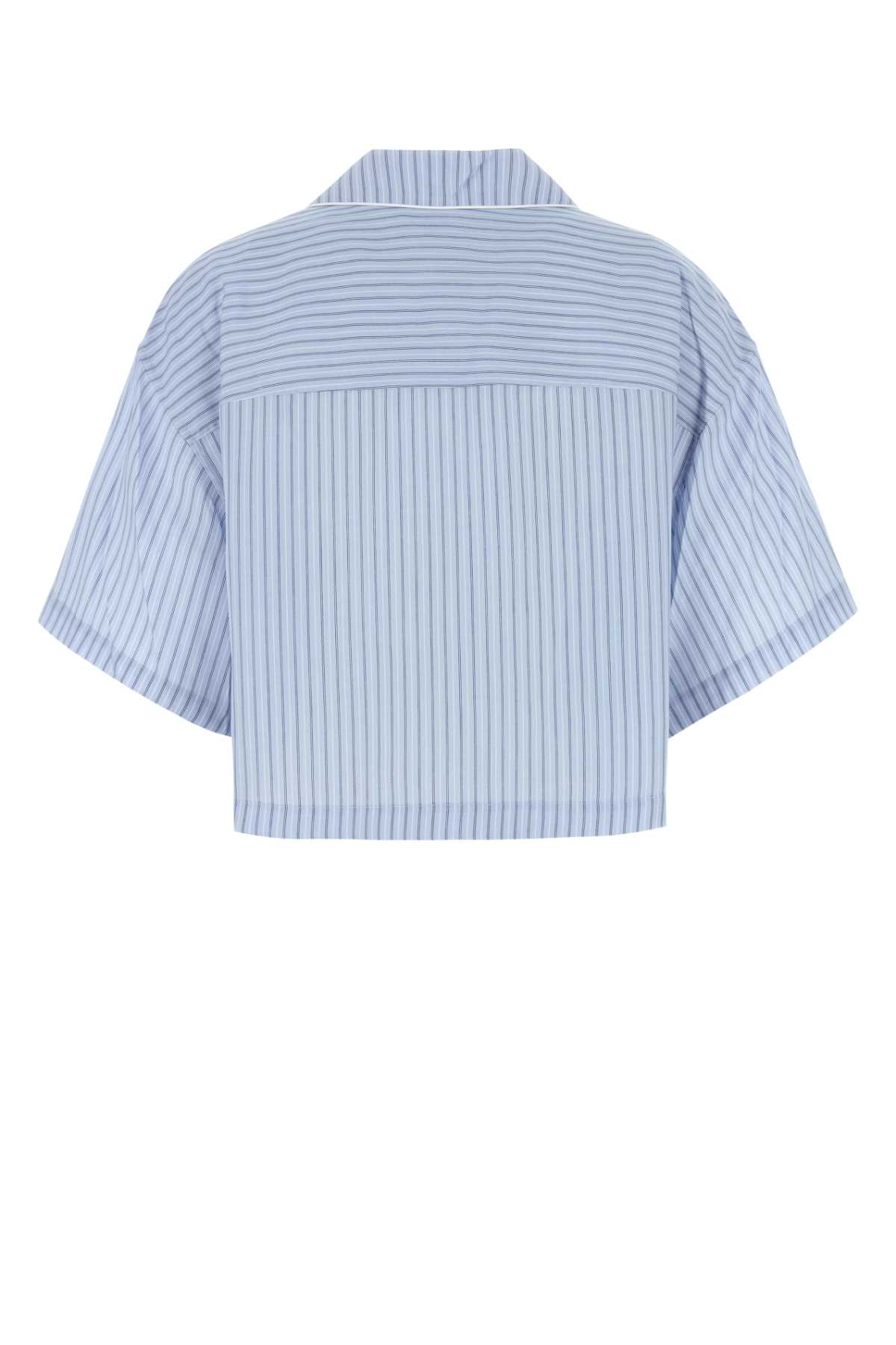 Alexander Wang T T By Alexander Wang Embroidered Lyocell Shirt In Blue
