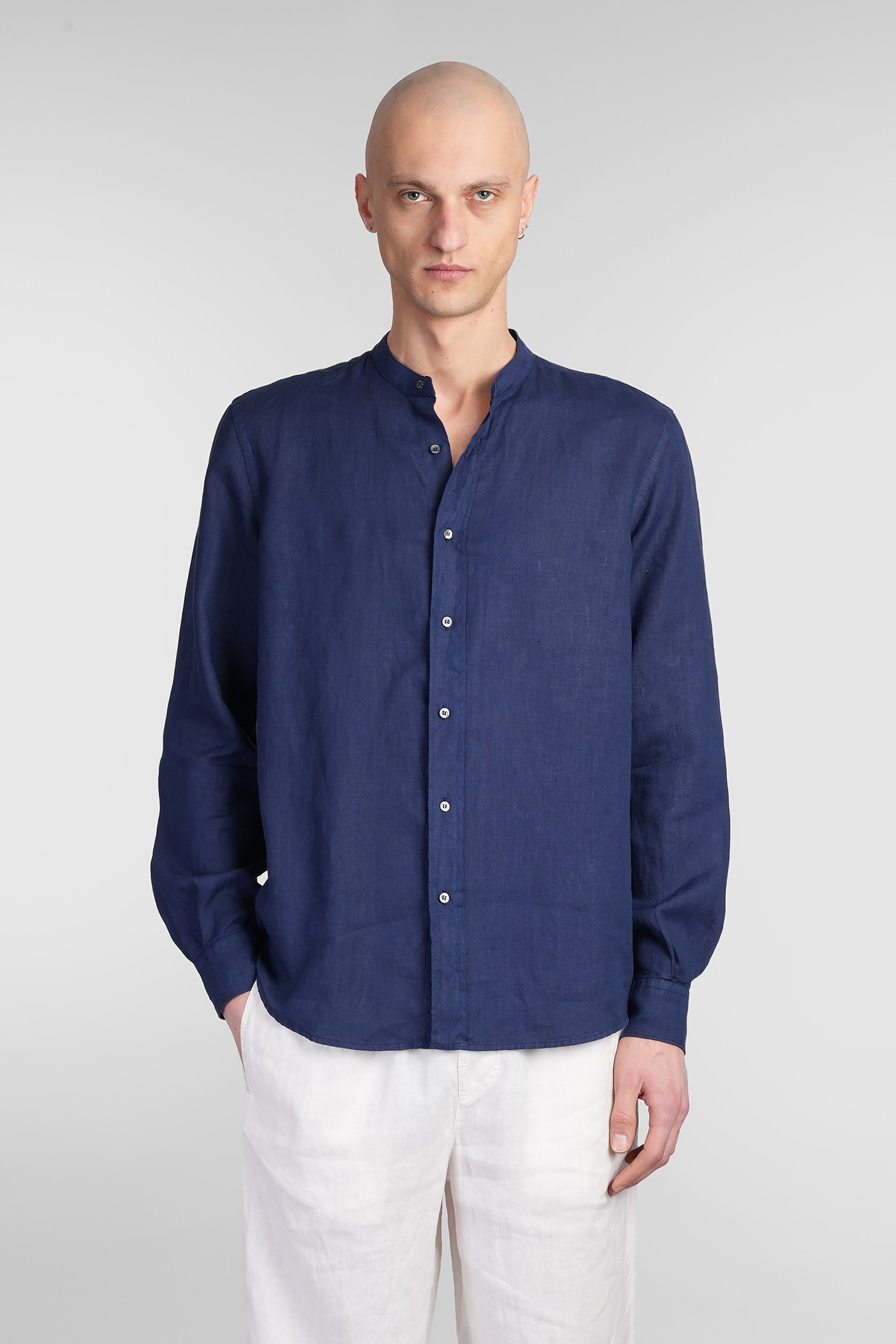 Bruce Shirt In Blue Linen