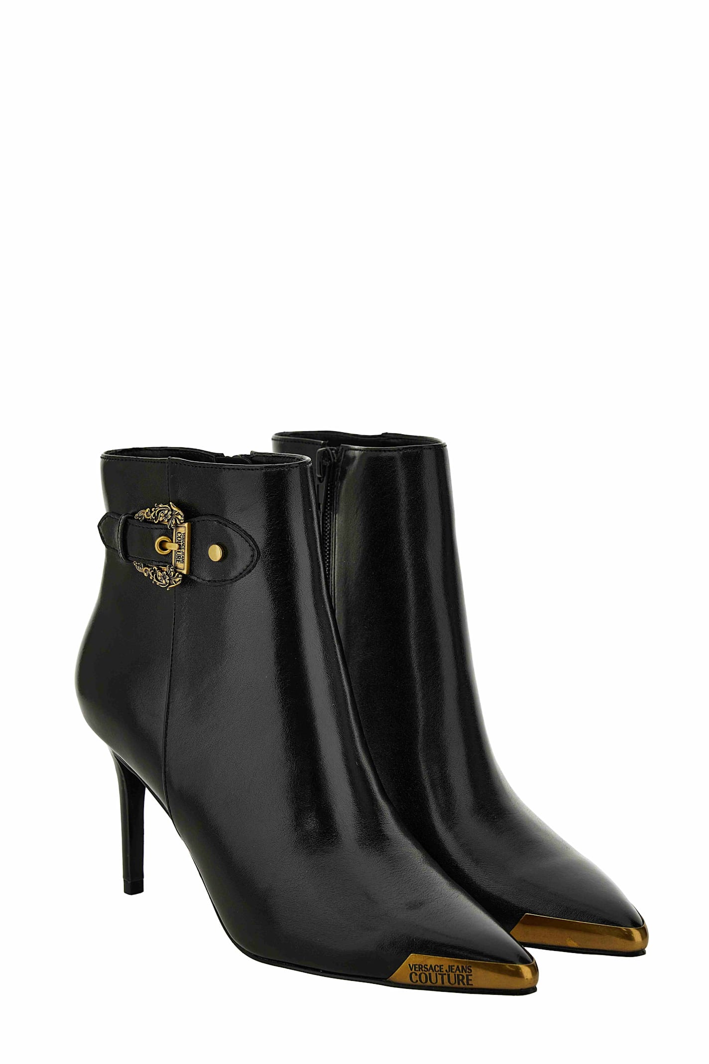 Versace Jeans Couture 90mm Scarlett Buckle-detail Ankle Boots In Black