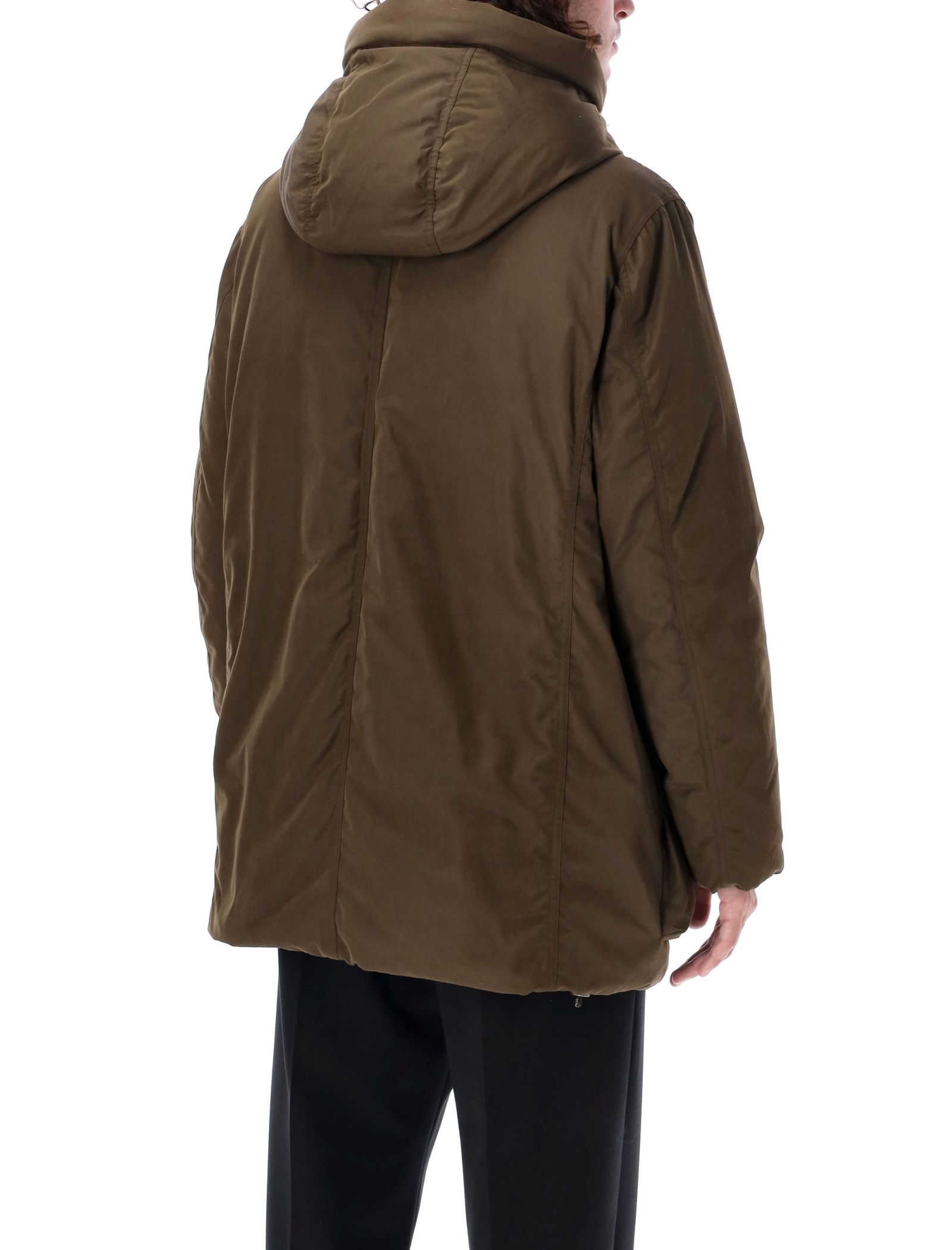 Shop Tom Ford Techno Faille Parka In Military Green