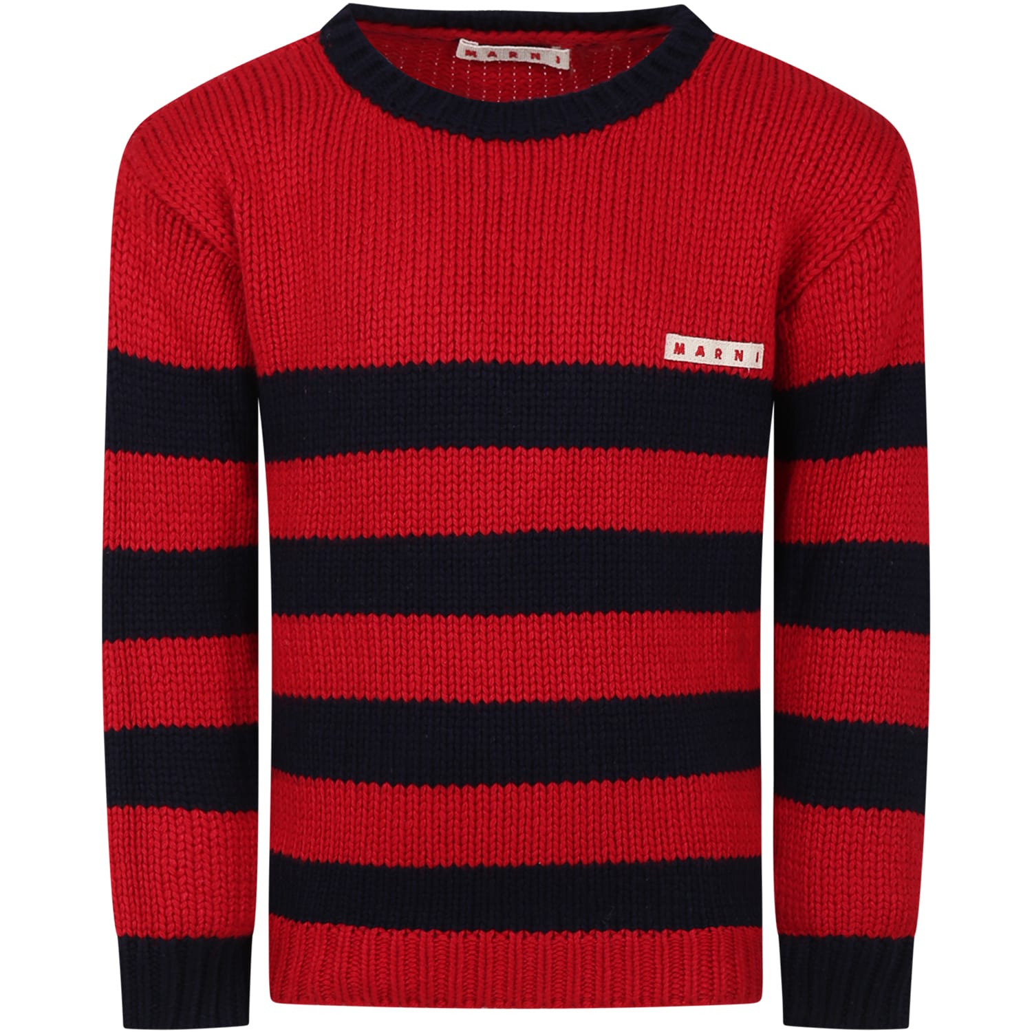 Shop Marni Multicolor Sweater For Kids With Logo
