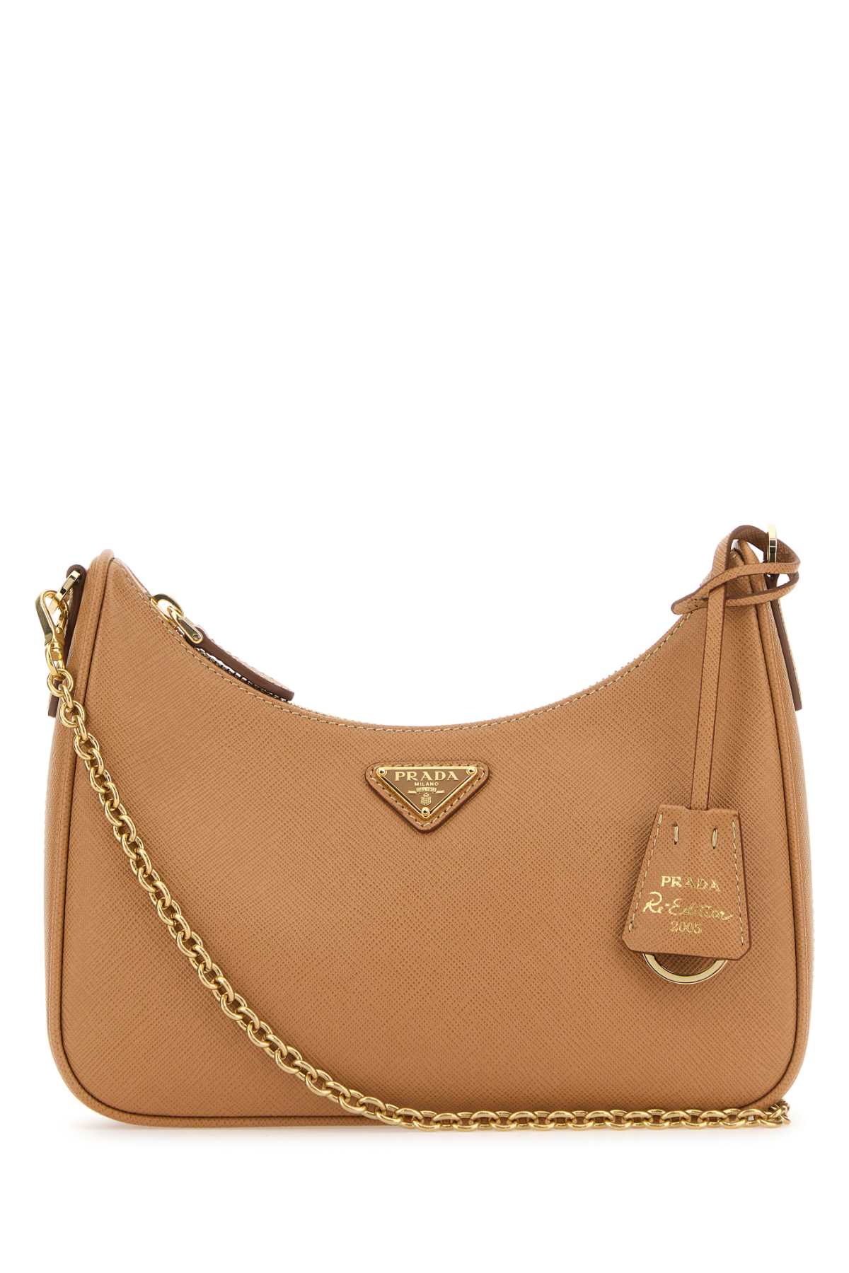 Prada Camel Leather Re-edition 2005 Handbag In Brown