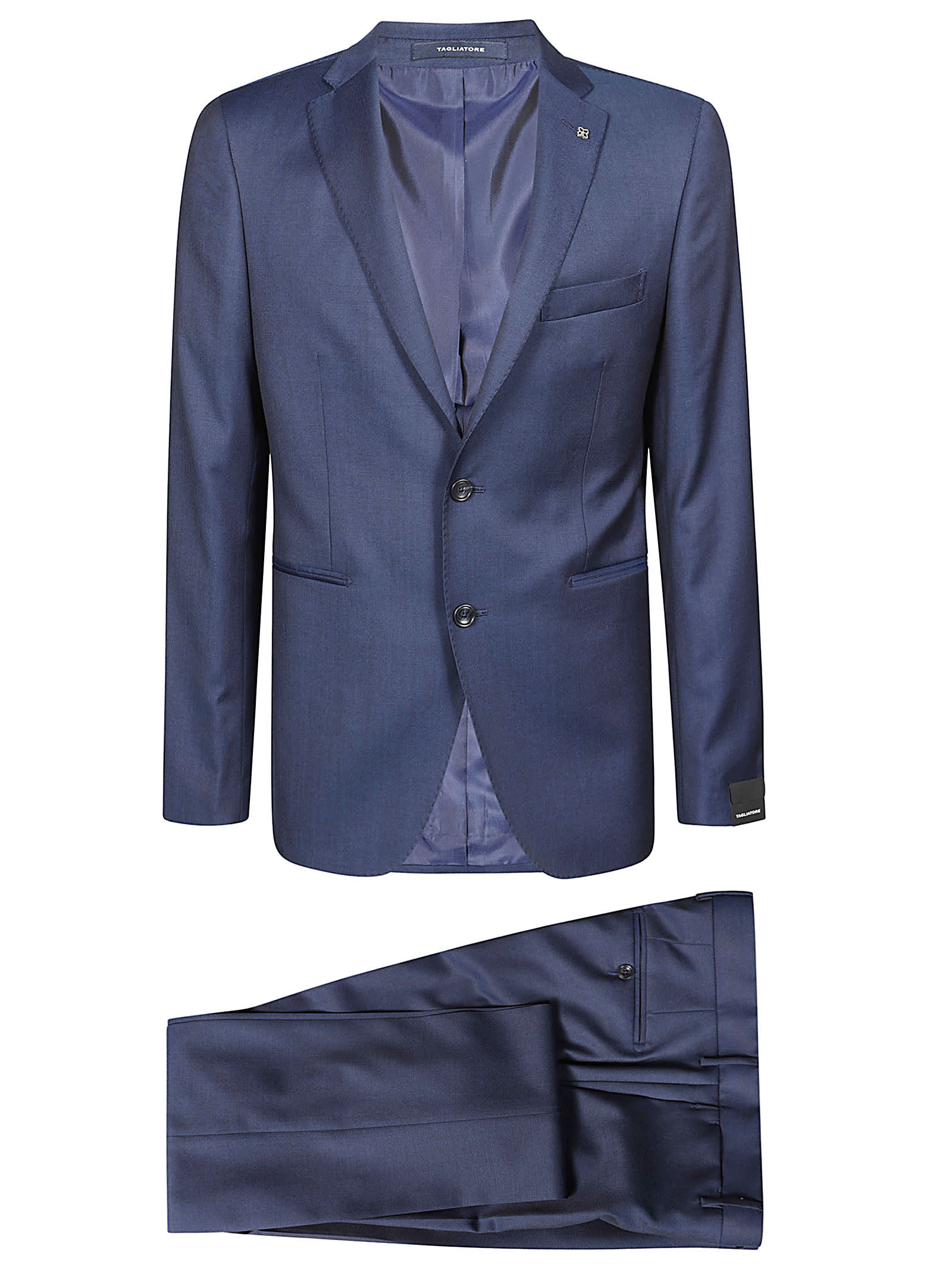 Shop Tagliatore Suit In Navy