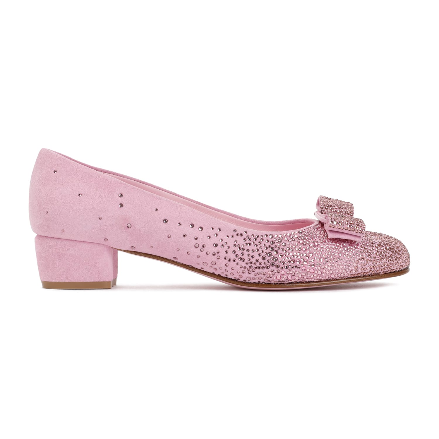 Shop Ferragamo Leather Vara Ballerinas In Bubblegum