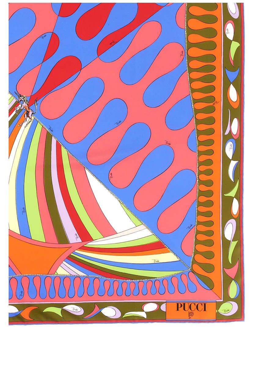 Shop Pucci Silk Scarf In Multicolour