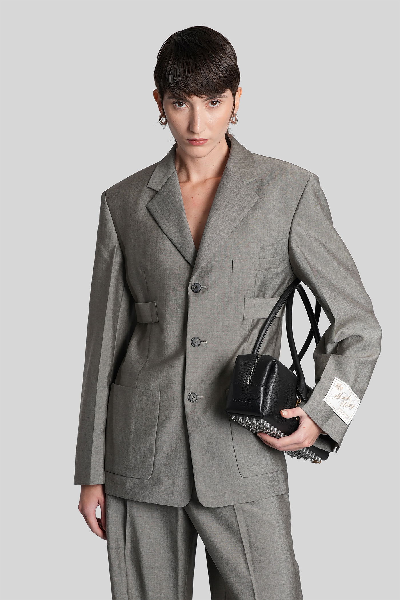 Alexander Wang Blazer In Grey Wool In Gray