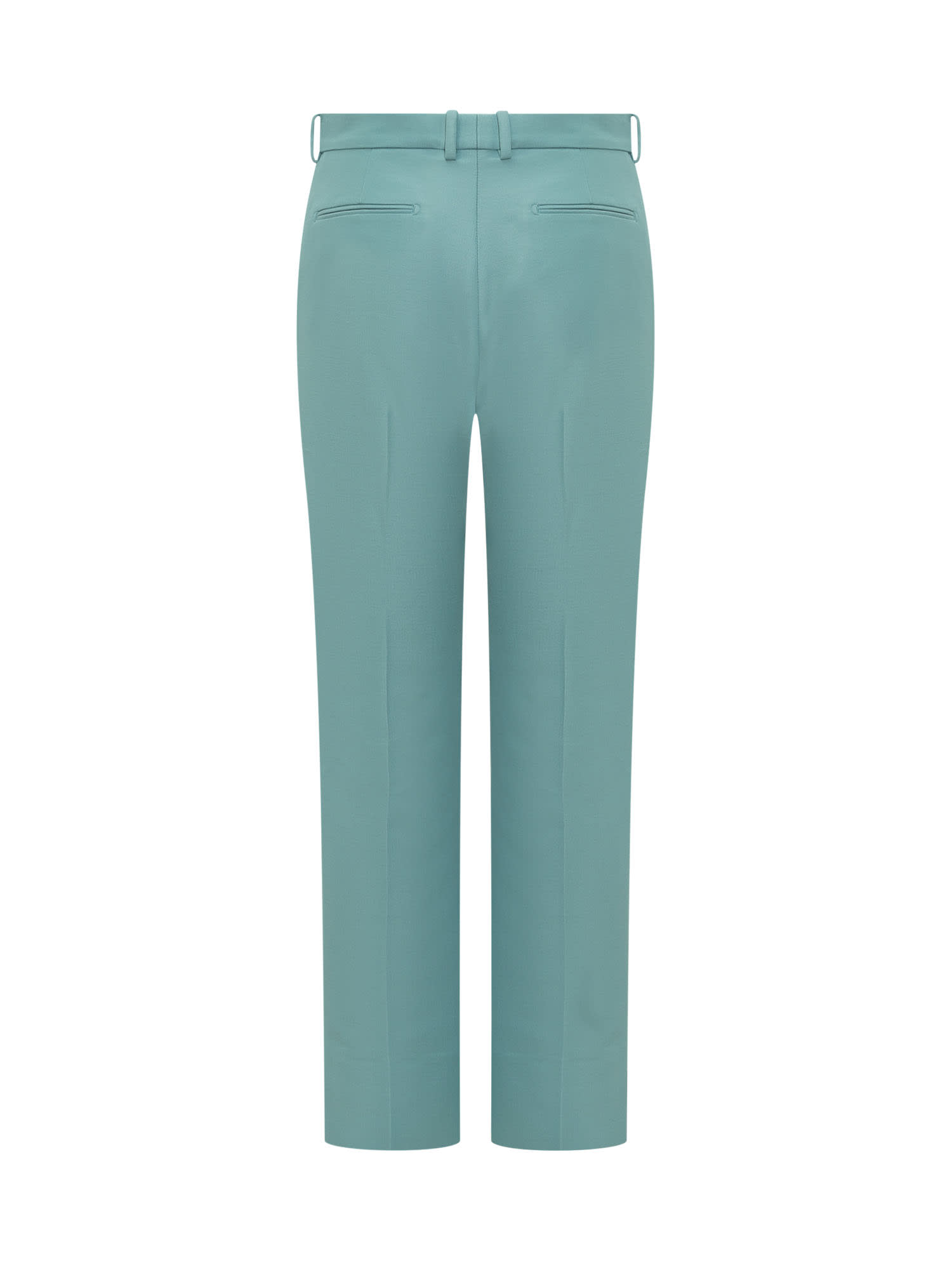 Shop Tom Ford Wool And Viscose Blend Pants In Light Turquoise