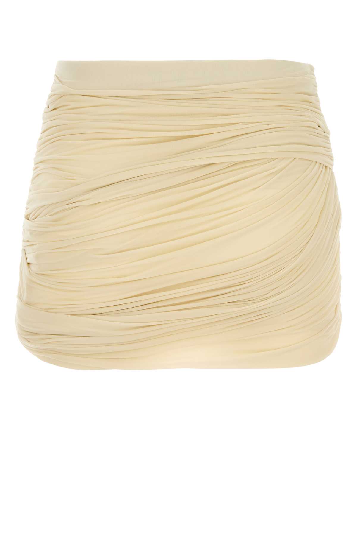 Magda Butrym Draped Mini Skirt Featuring Ruched Design In Neutral