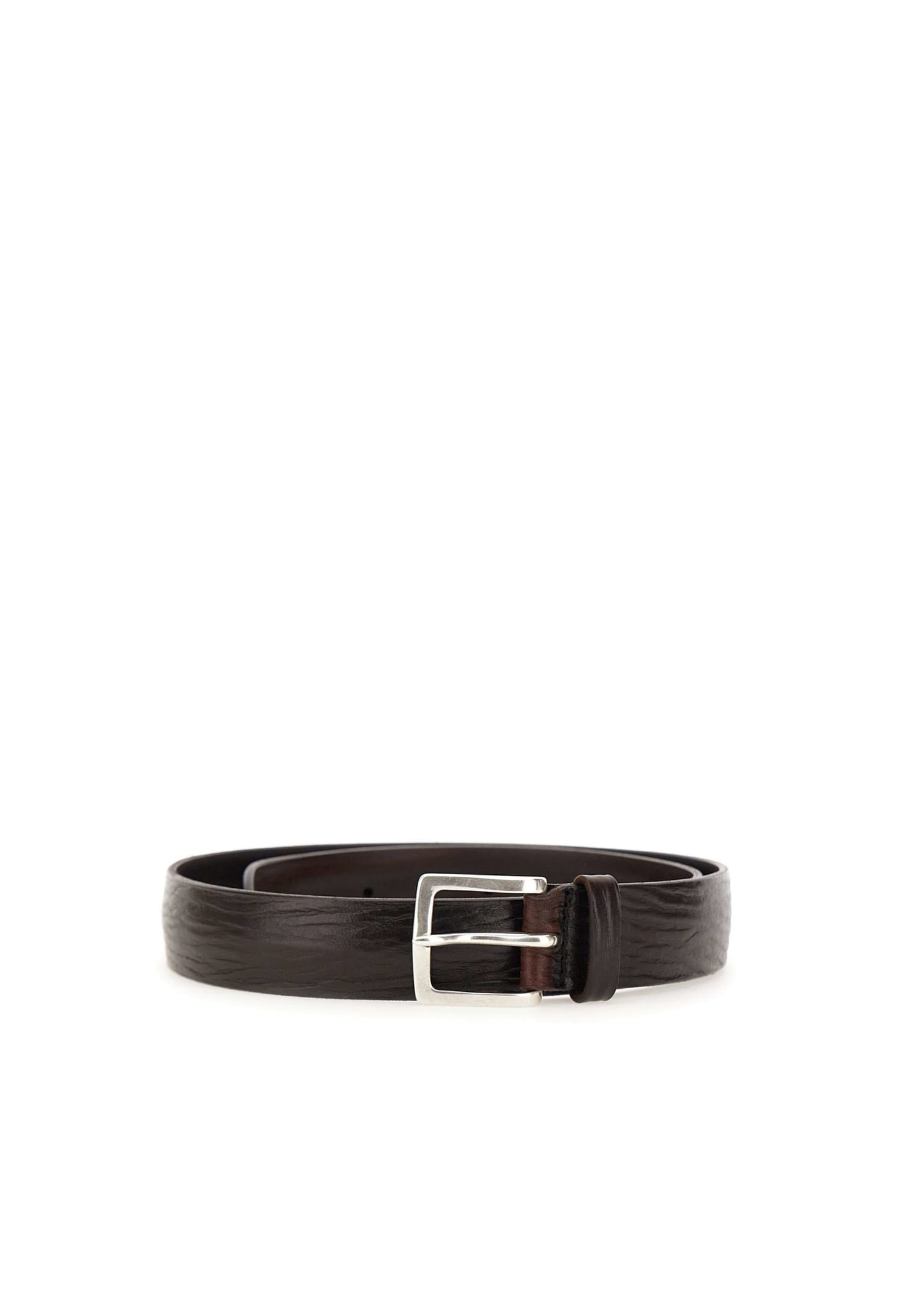 Orciani Blade Leather Belt In Brown