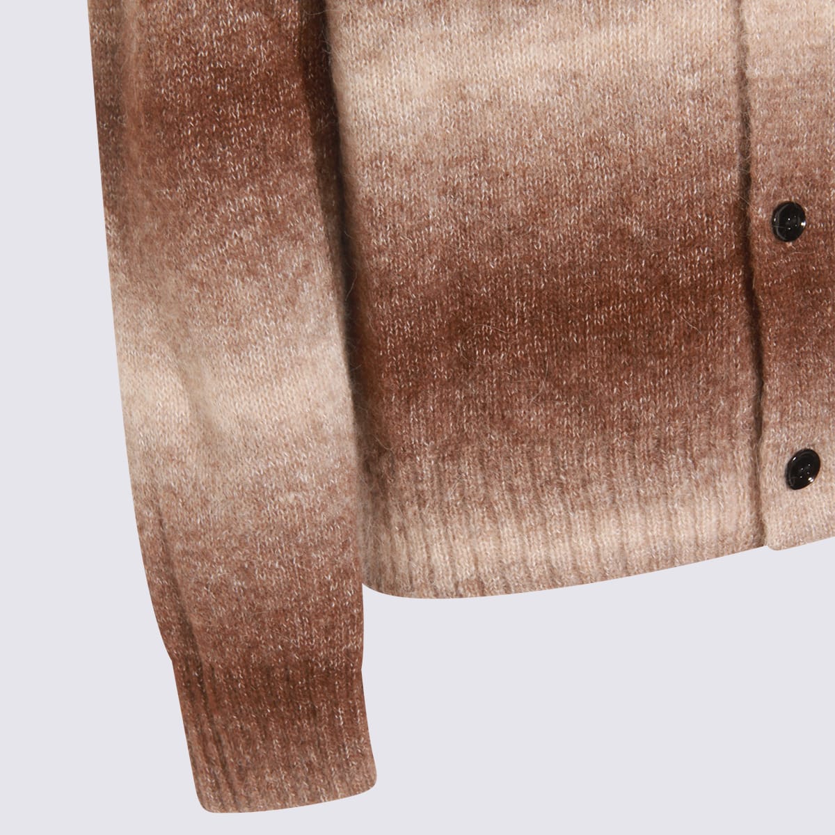 Nn07 Collared Gradient Knitwear With Ribbed Cuffs And Hem In Brown