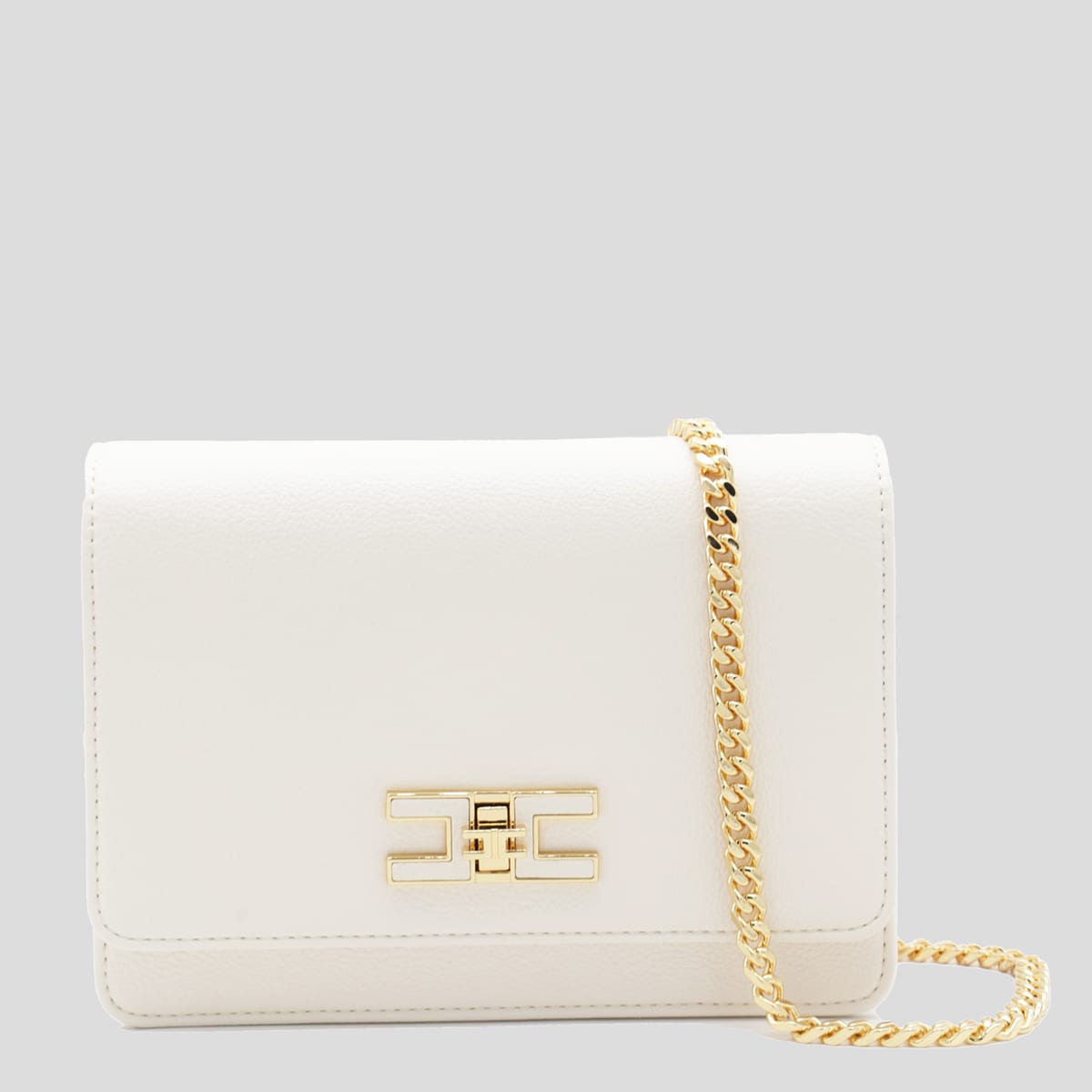 White Leather Top Handle Bag