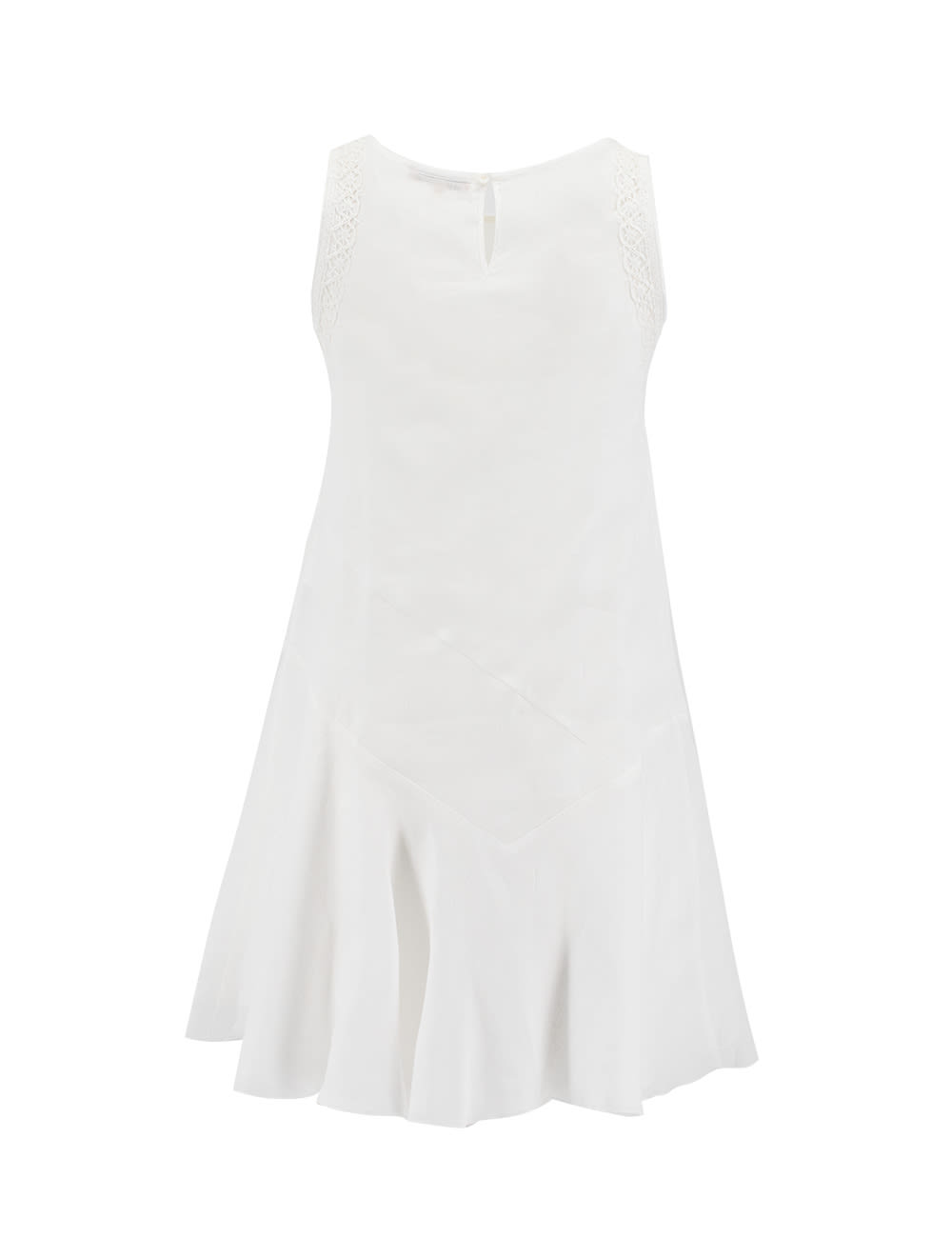 Shop Ermanno Scervino Dress In Snow White/off White