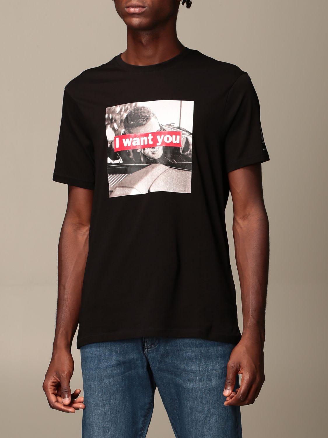 red and black armani exchange shirt