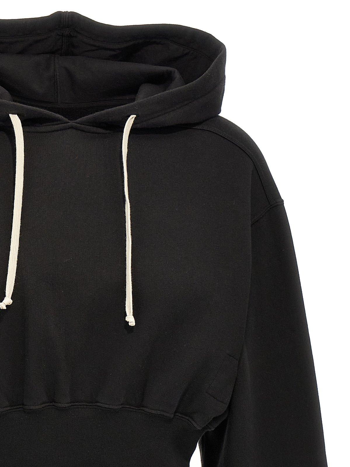 Shop Drkshdw Tatlin Drawstring Cropped Hoodie In Black