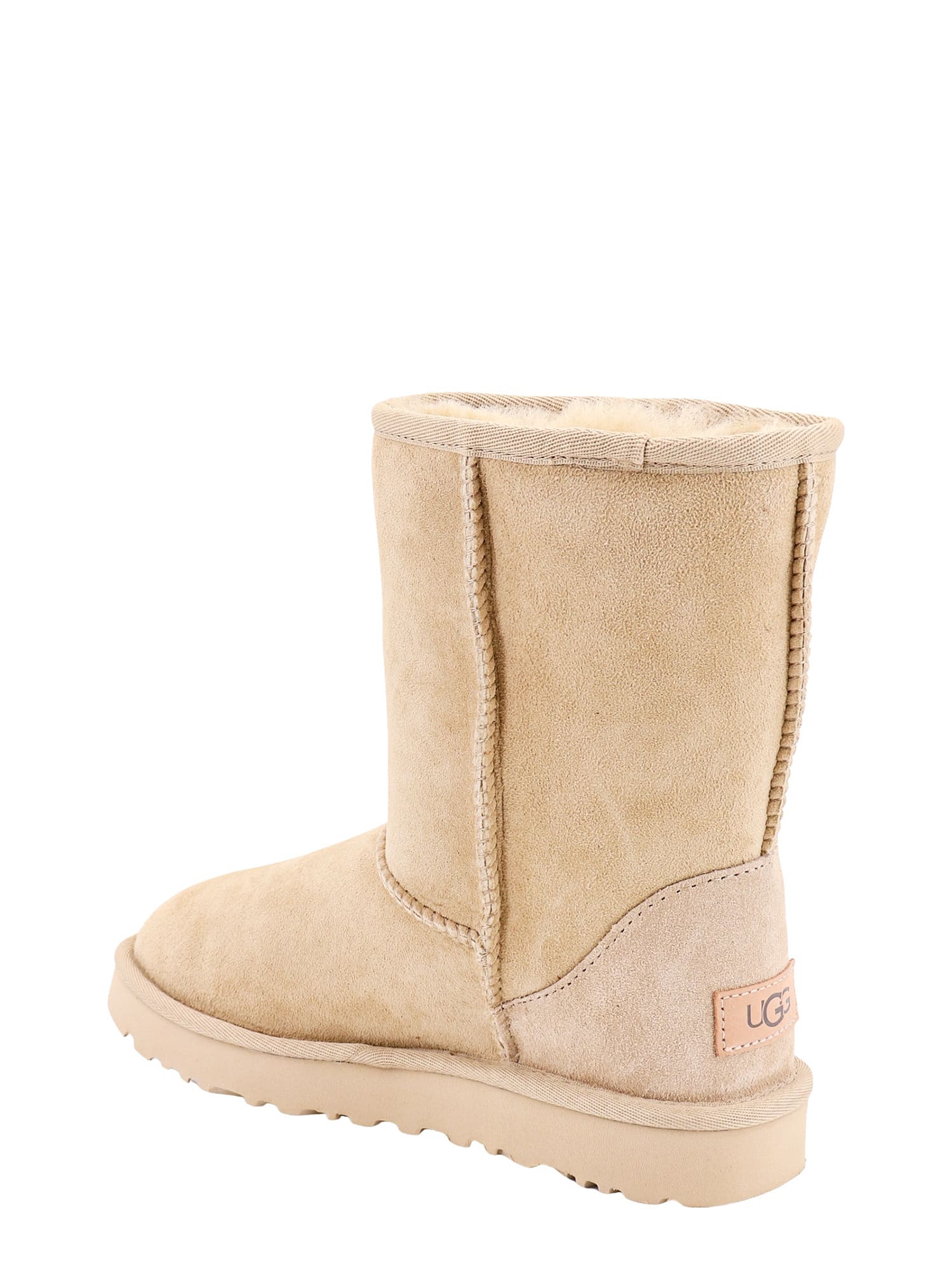 Shop Ugg Classic Short Ankle Boots In Beige