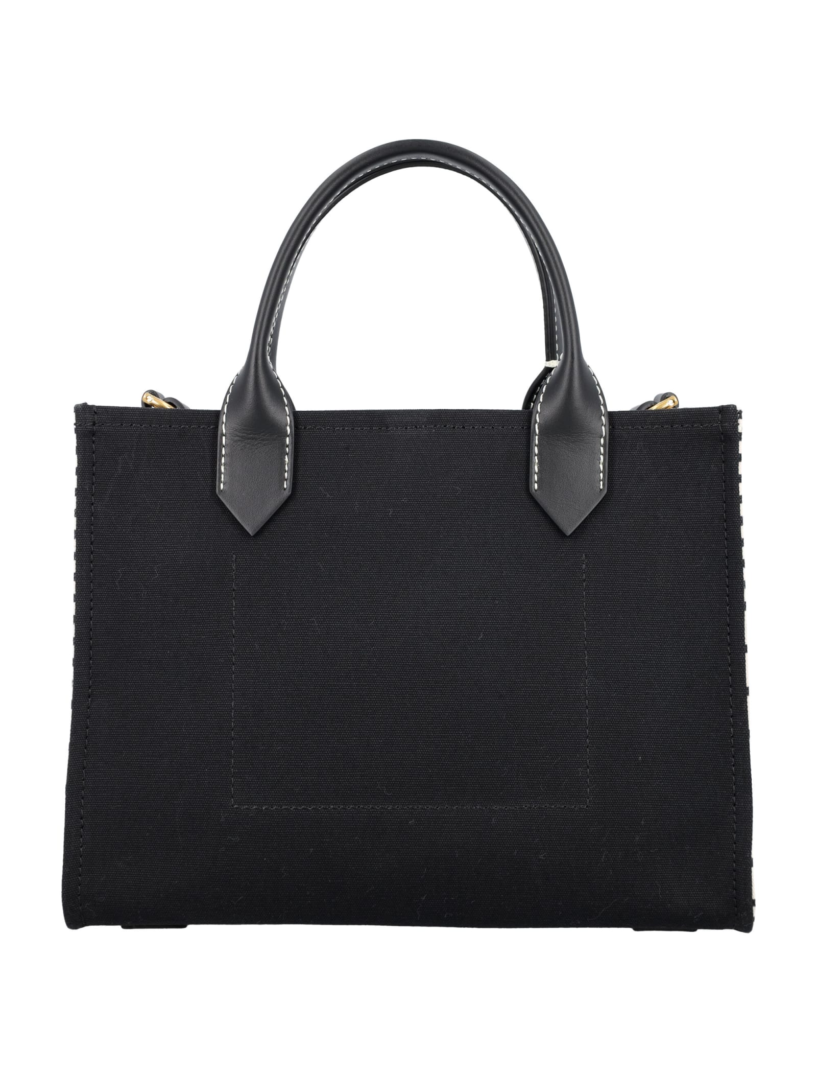 Shop Balmain B-army Small Shopper Bag In Avorio Nero