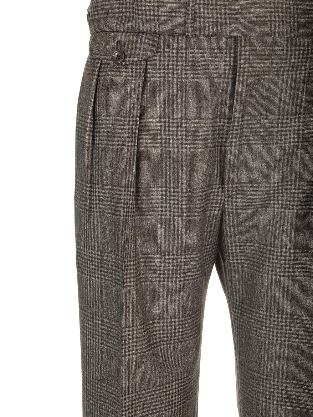 Shop Tagliatore Tweed Trousers In Brown