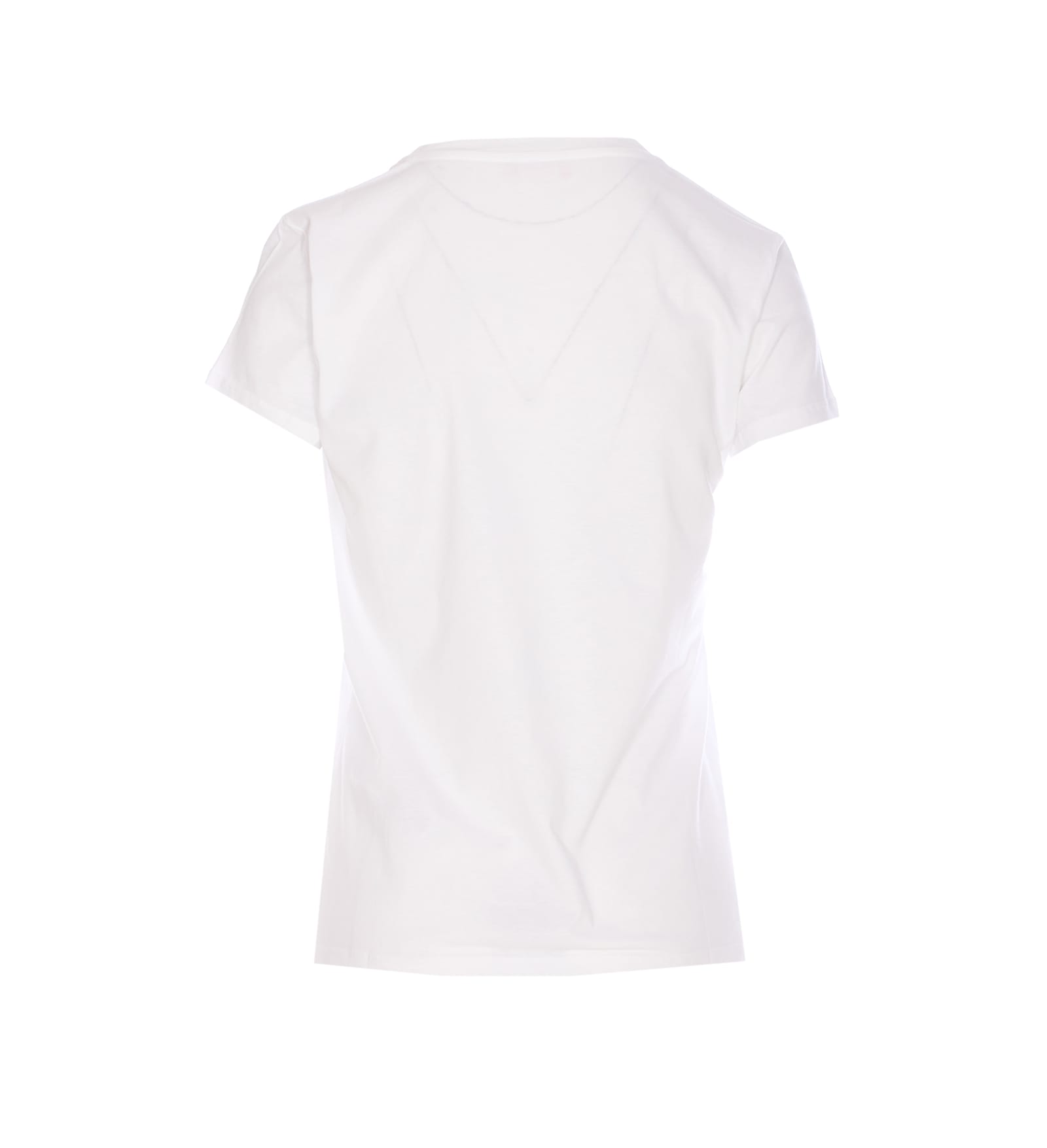 Liu •jo Crewneck Graphic Print Round Neck Short Sleeves In White
